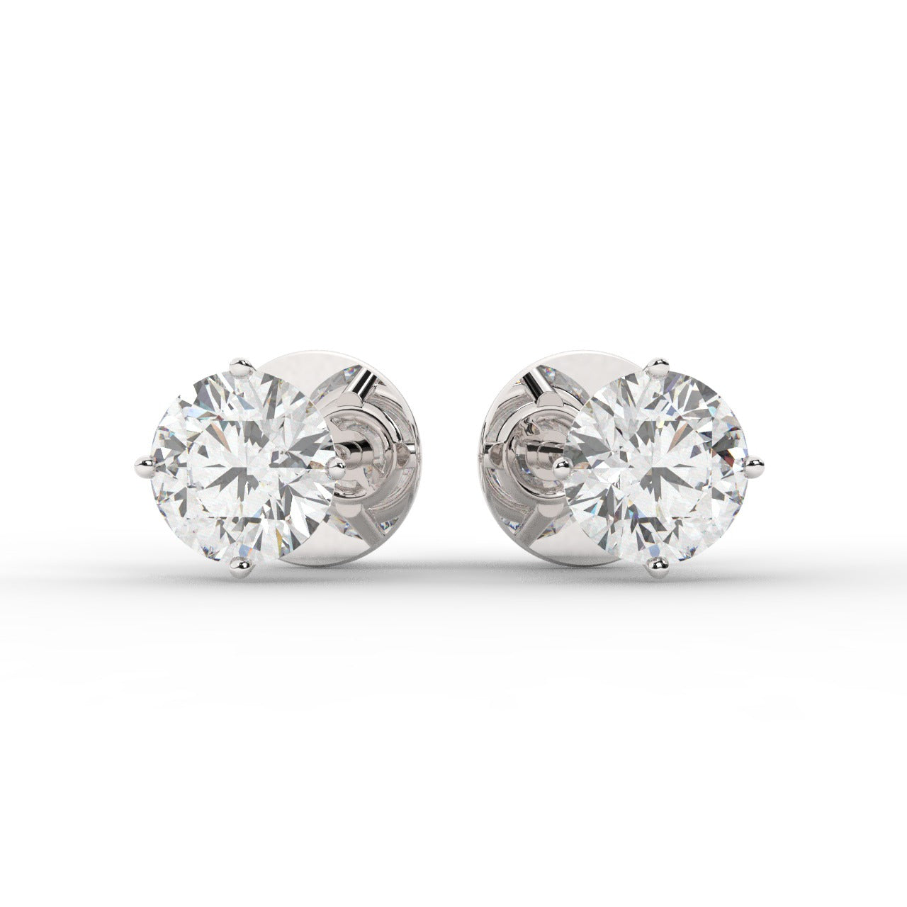 Audrey Diamond Earrings - White Gold 5.5mm#Metal Colour_White Gold#Stone Size_5.5mm