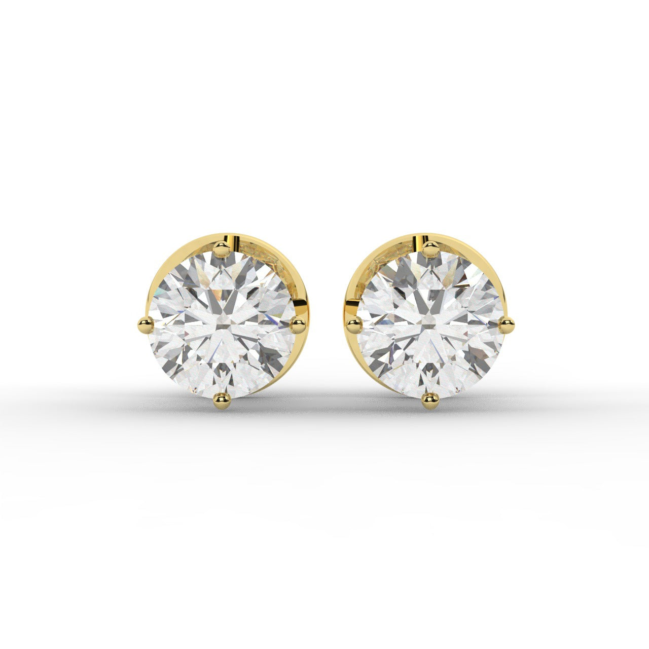Audrey Diamond Earrings - Yellow Gold 5.5mm#Metal Colour_Yellow Gold#Stone Size_5.5mm