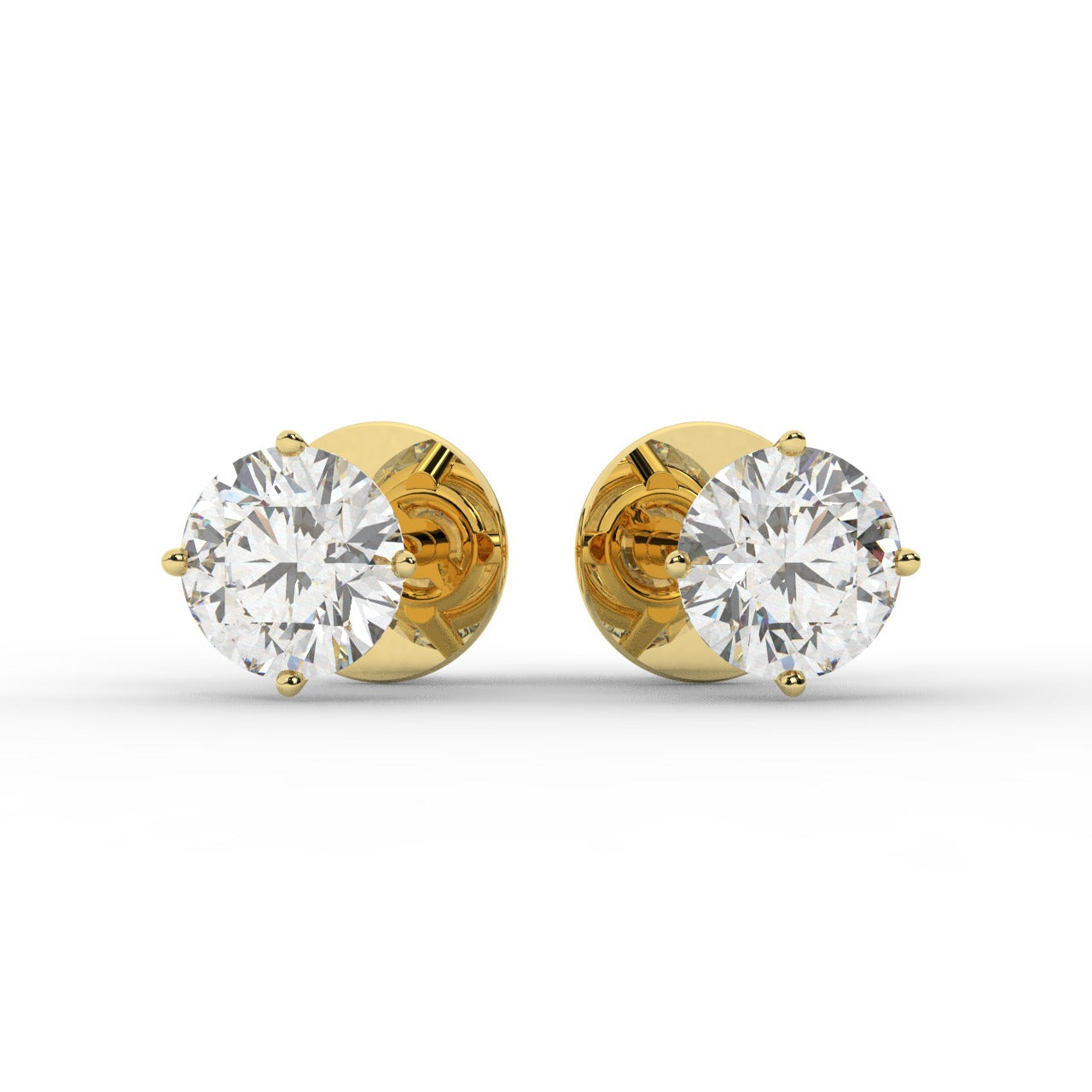 Audrey Diamond Earrings - Yellow Gold 5.5mm#Metal Colour_Yellow Gold#Stone Size_5.5mm