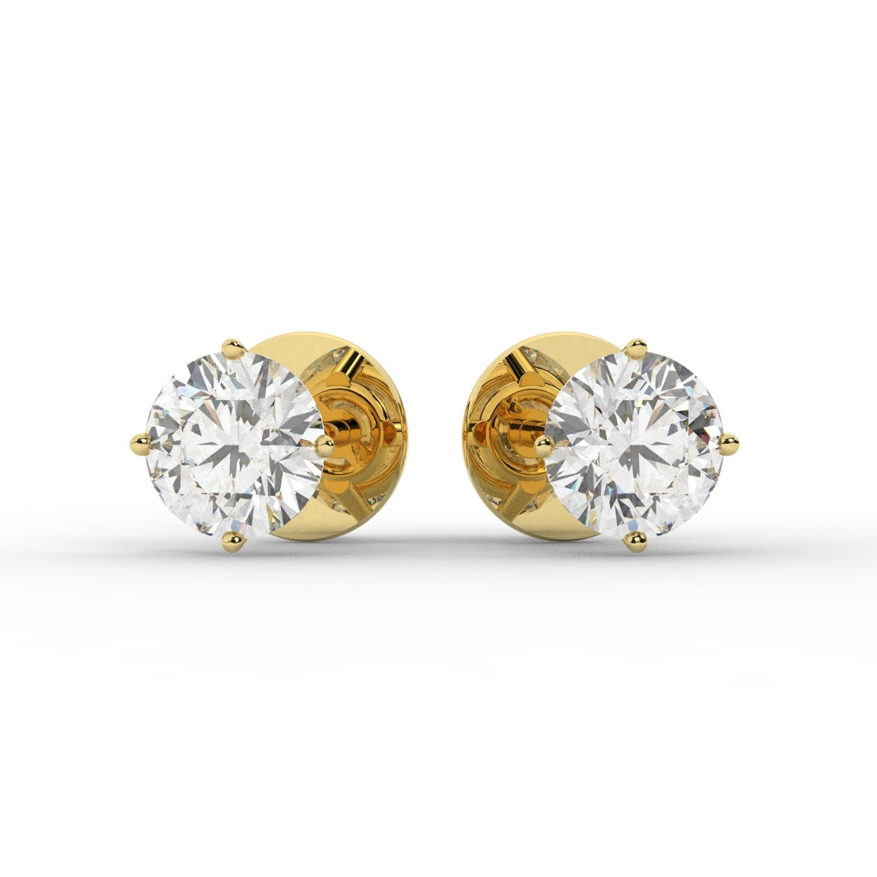 Audrey Diamond Earrings - Yellow Gold 5.5mm#Metal Colour_Yellow Gold#Stone Size_5.5mm