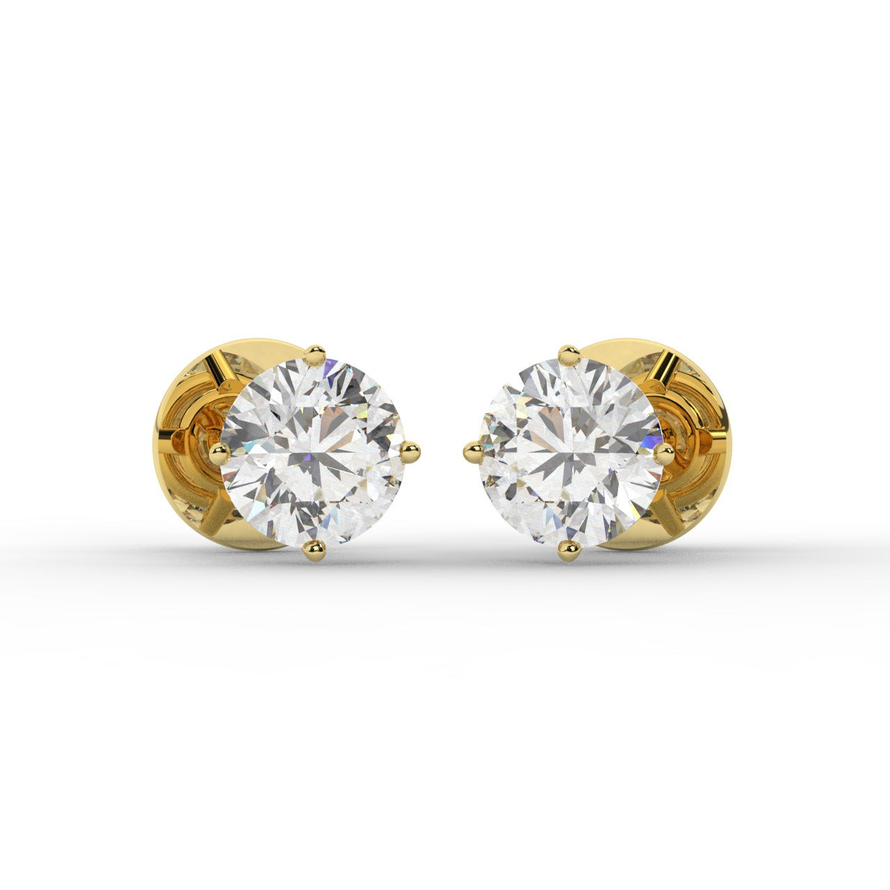 Audrey Diamond Earrings - Yellow Gold 5.5mm#Metal Colour_Yellow Gold#Stone Size_5.5mm