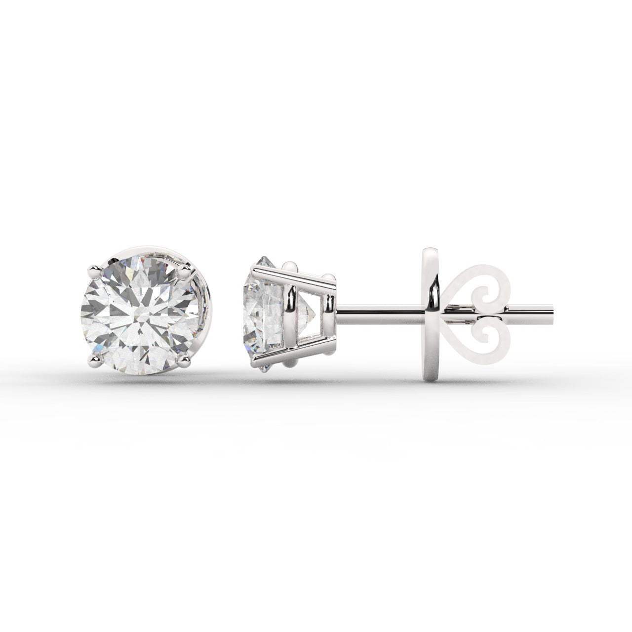 Audrey Diamond Earrings - White Gold 5.85mm#Metal Colour_White Gold#Stone Size_5.85mm