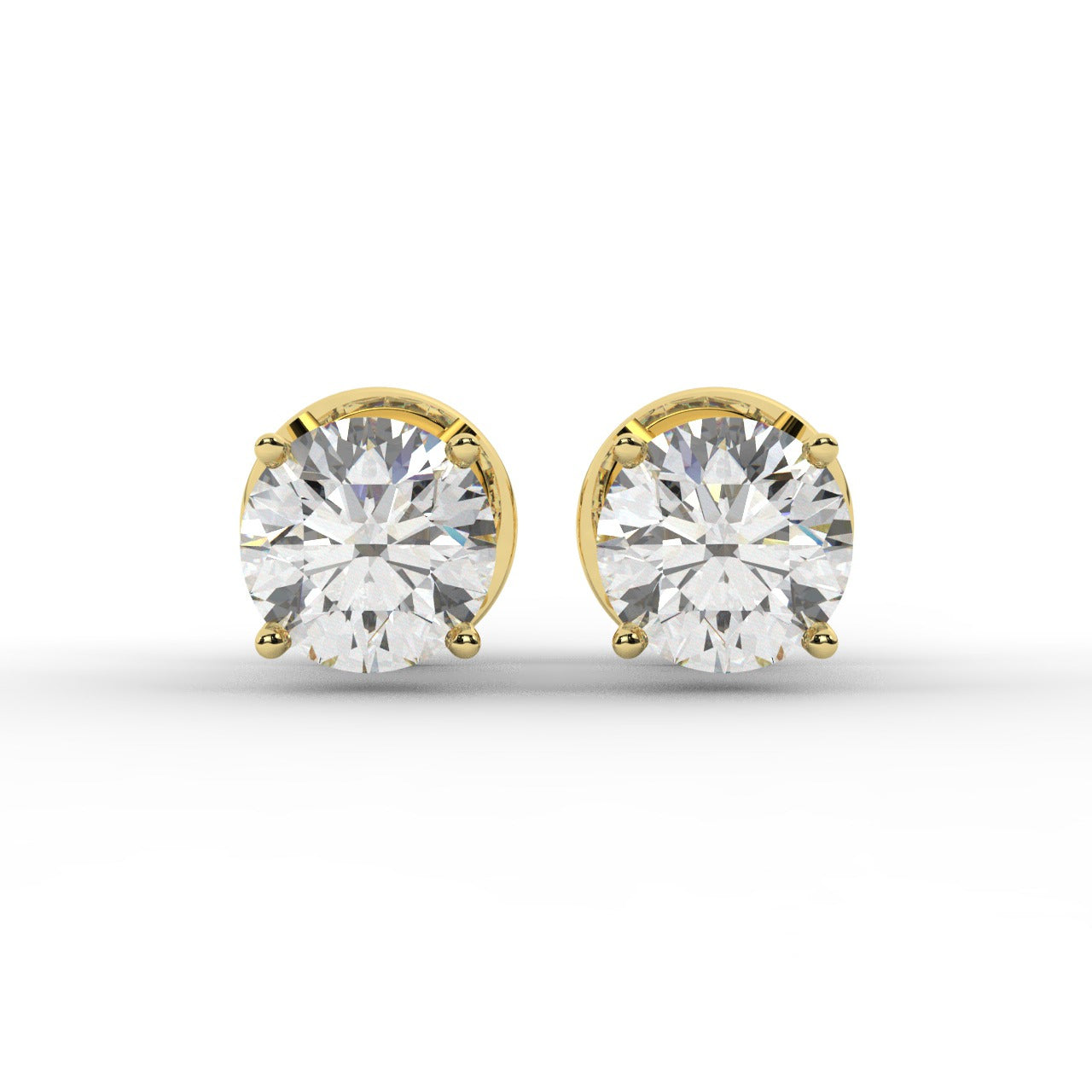Audrey Diamond Earrings - Yellow Gold 5.85mm#Metal Colour_Yellow Gold#Stone Size_5.85mm
