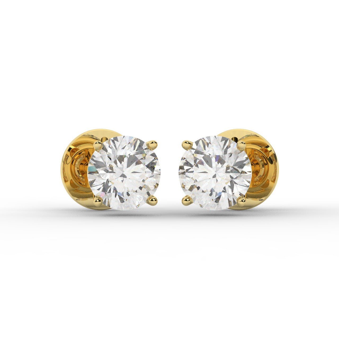 Audrey Diamond Earrings - Yellow Gold 5.85mm#Metal Colour_Yellow Gold#Stone Size_5.85mm