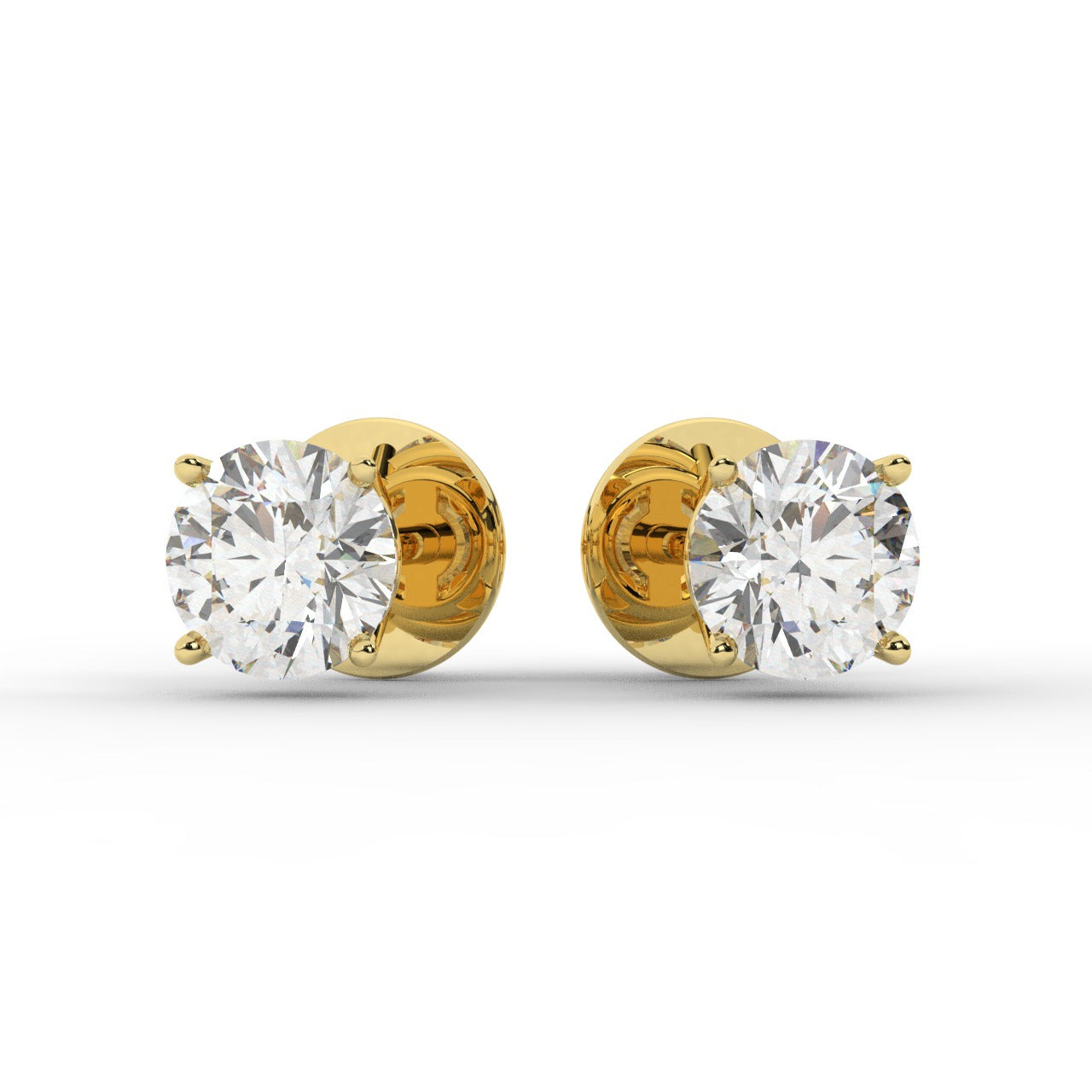 Audrey Diamond Earrings - Yellow Gold 5.85mm#Metal Colour_Yellow Gold#Stone Size_5.85mm