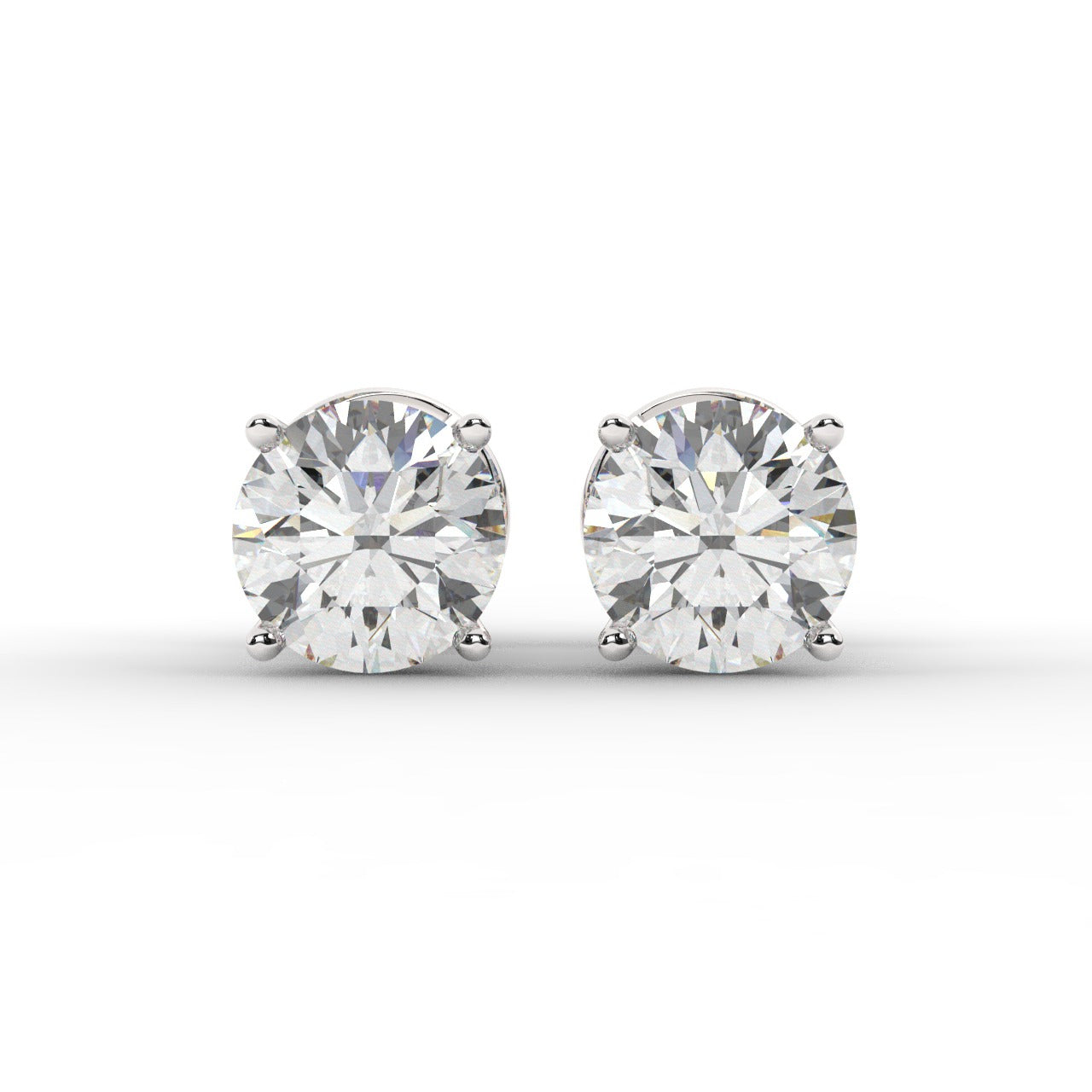 Audrey Diamond Earrings - White Gold 6.5mm#Metal Colour_White Gold#Stone Size_6.5mm