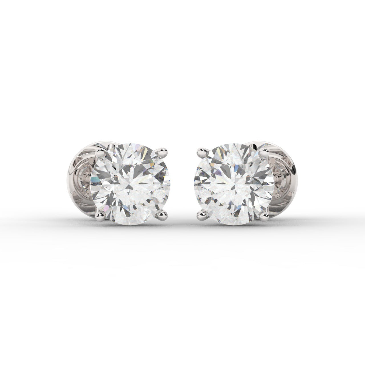 Audrey Diamond Earrings - White Gold 6.5mm#Metal Colour_White Gold#Stone Size_6.5mm