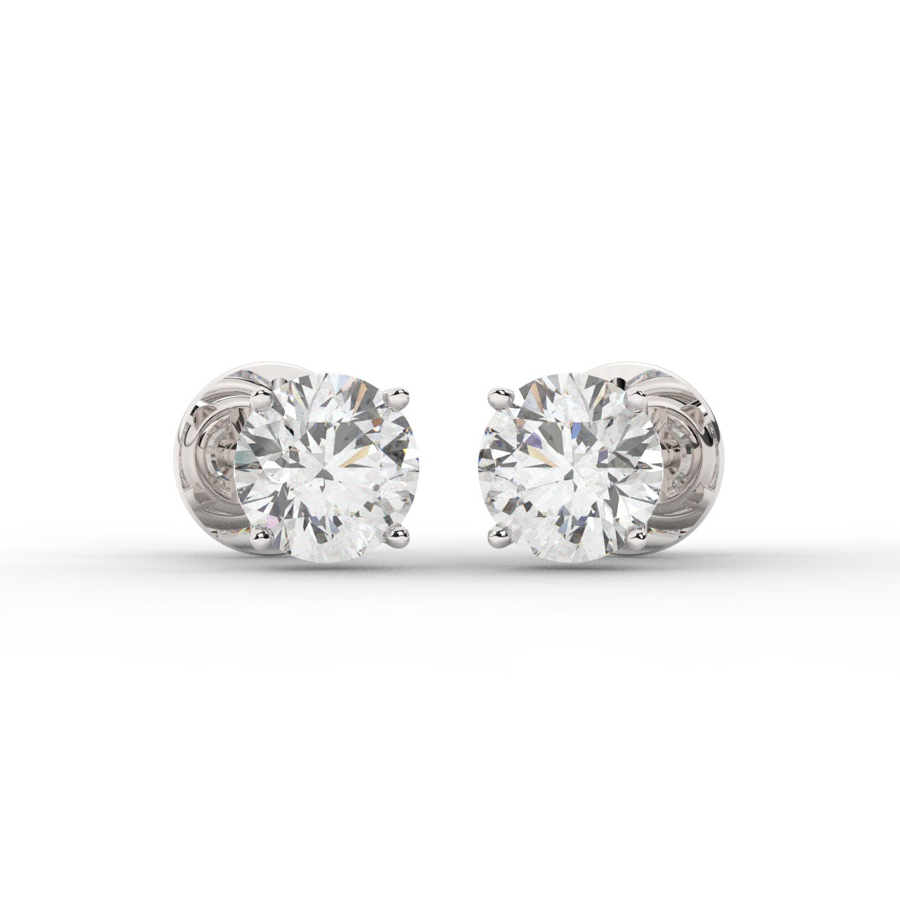 Audrey Diamond Earrings - White Gold 6mm#Metal Colour_White Gold#Stone Size_6mm