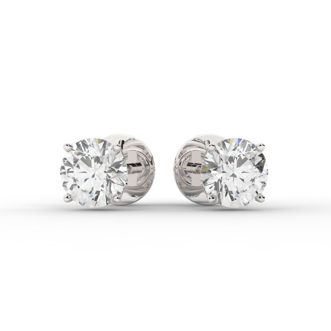 Audrey Diamond Earrings - White Gold 6mm#Metal Colour_White Gold#Stone Size_6mm