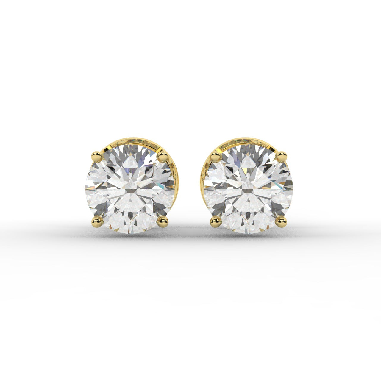 Audrey Diamond Earrings - Yellow Gold 6mm#Metal Colour_Yellow Gold#Stone Size_6mm