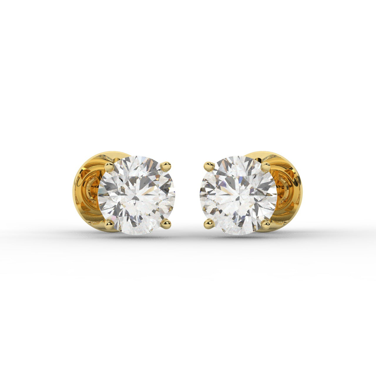 Audrey Diamond Earrings - Yellow Gold 6mm#Metal Colour_Yellow Gold#Stone Size_6mm