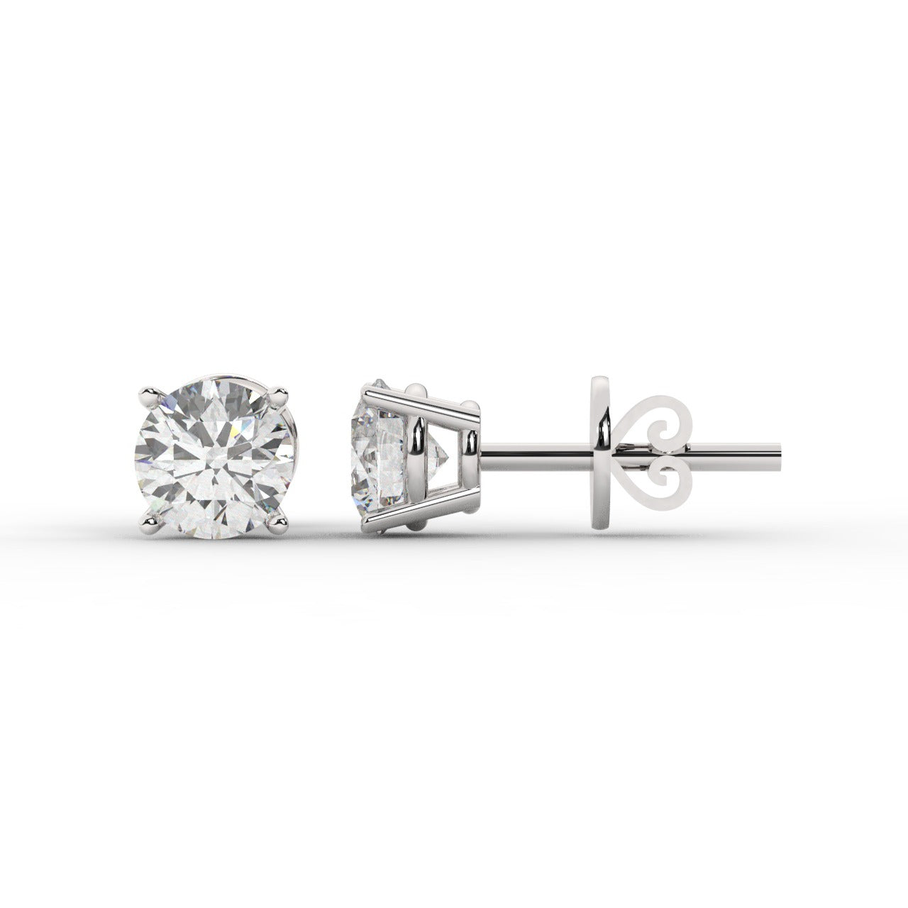 Audrey Diamond Earrings - White Gold 7mm#Metal Colour_White Gold#Stone Size_7mm