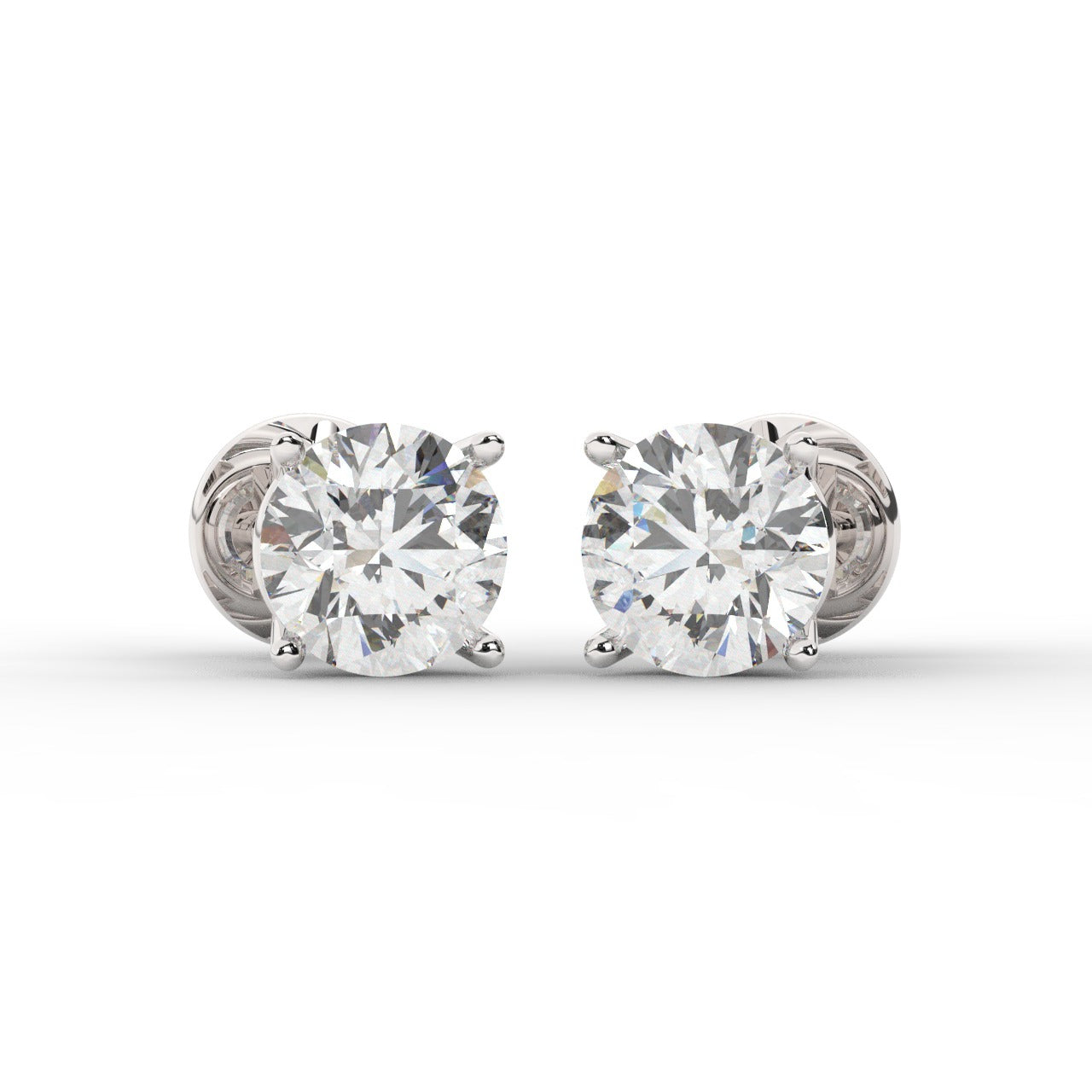 Audrey Diamond Earrings - White Gold 7mm#Metal Colour_White Gold#Stone Size_7mm