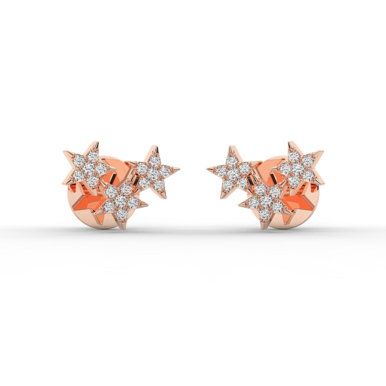 Aurora Trio Earrings - Rose Gold#Metal Colour_Rose Gold