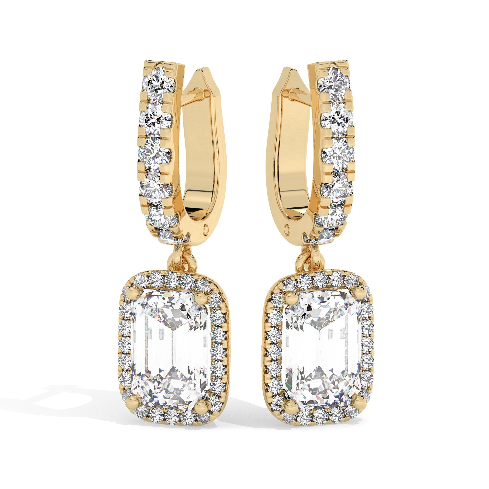 Emerald Drop Earrings - Yellow Gold#Metal Colour_Yellow Gold