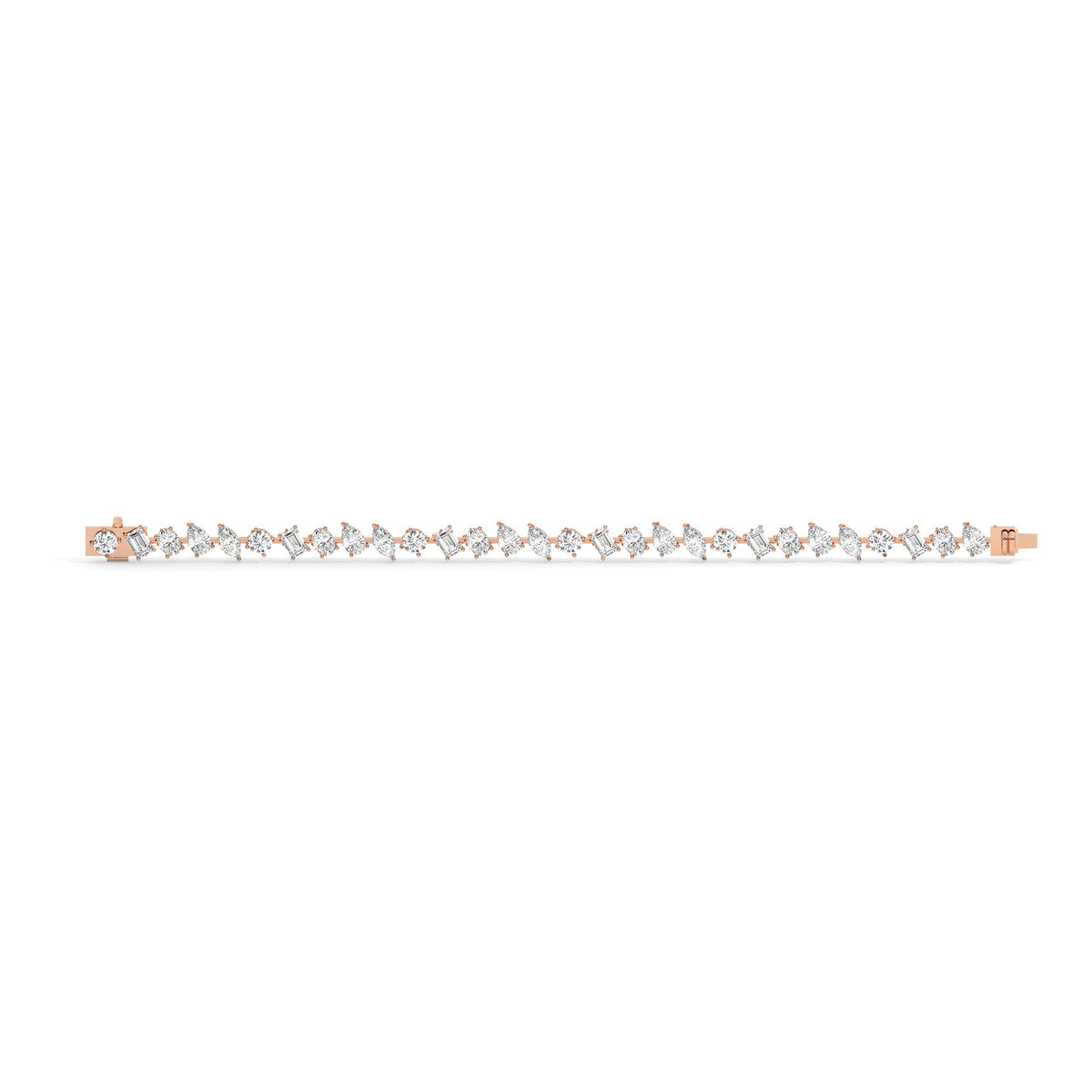 Mixed Line Bracelet - Rose Gold#Metal Colour_Rose Gold