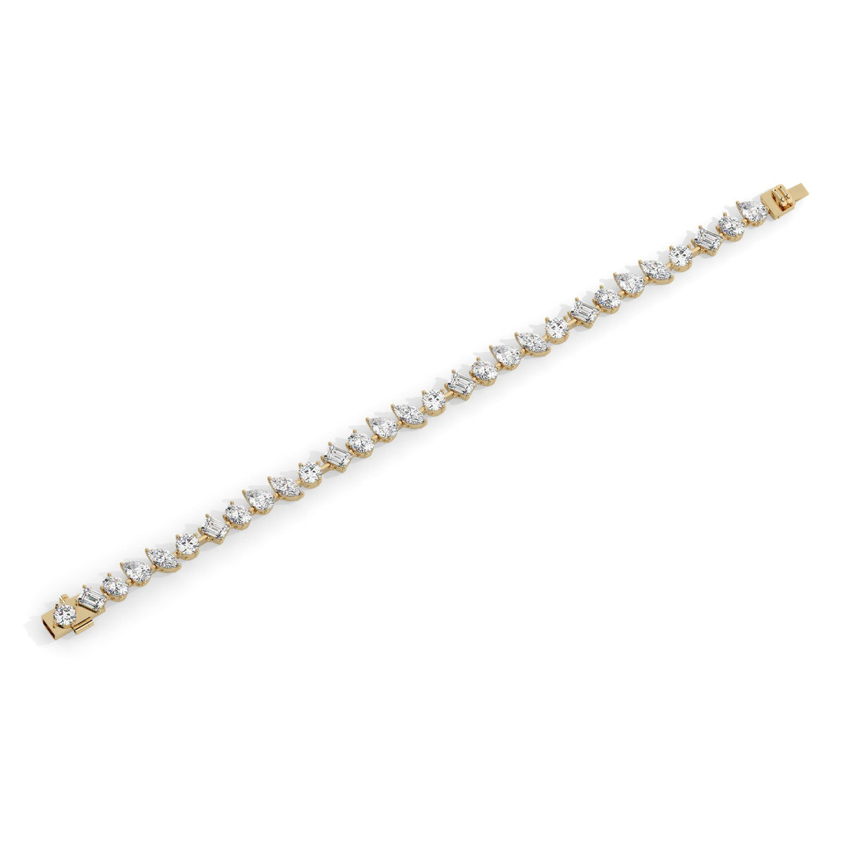 Mixed Line Bracelet - Yellow Gold#Metal Colour_Yellow Gold