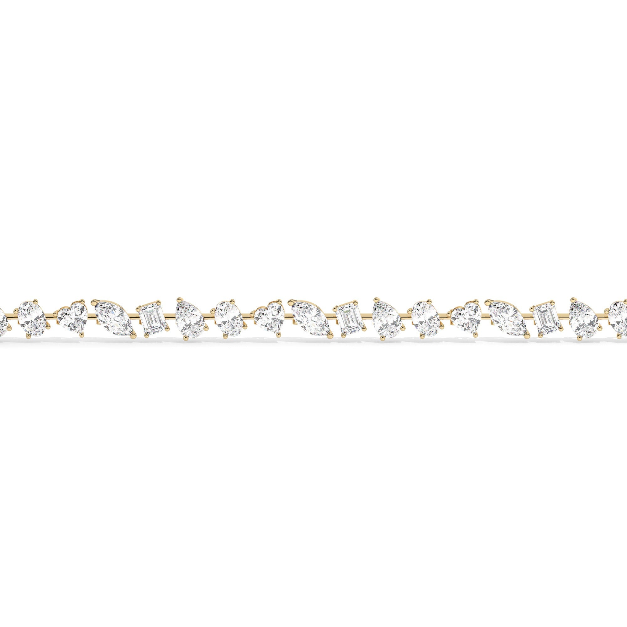 Mixed Tennis Necklace - Yellow Gold#Metal Colour_Yellow Gold