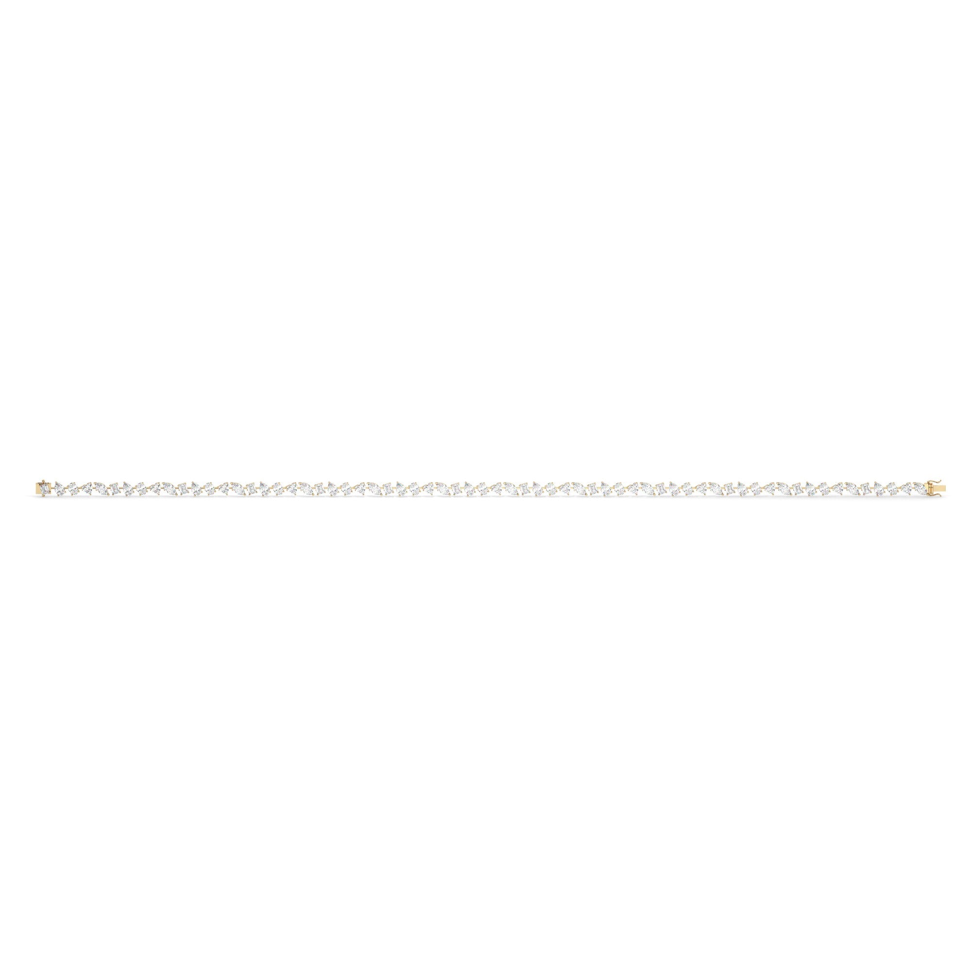 Mixed Tennis Necklace - Yellow Gold#Metal Colour_Yellow Gold