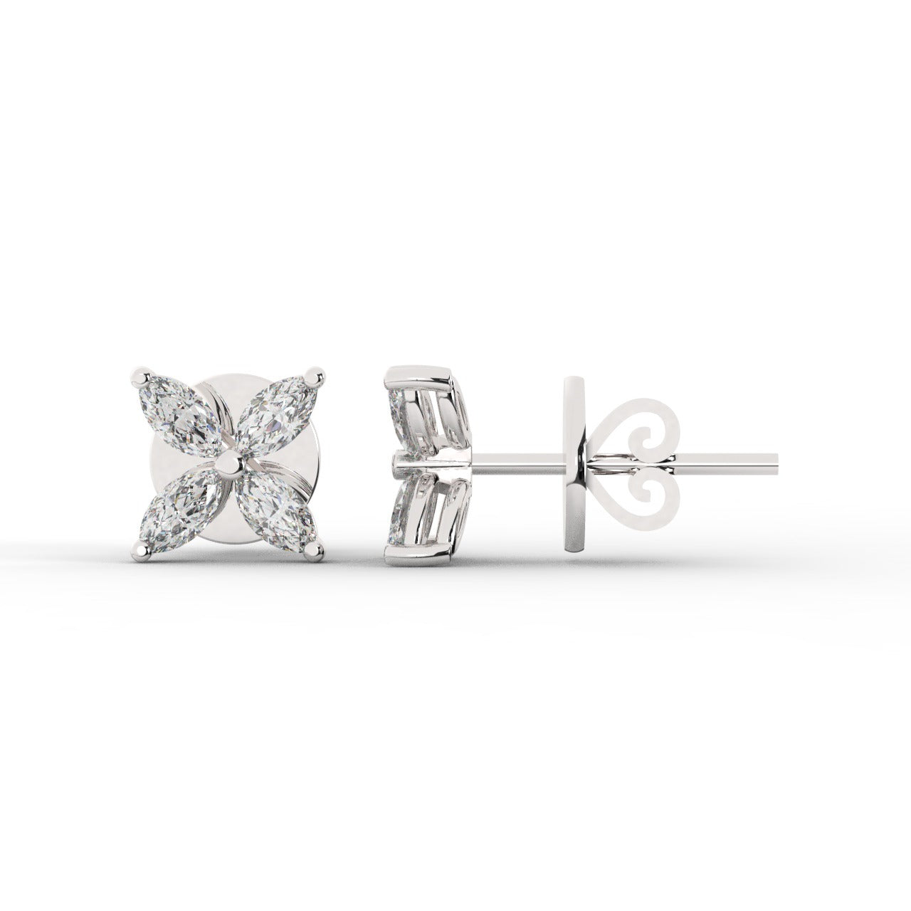 Soreya Earrings - White Gold#Metal Colour_White Gold