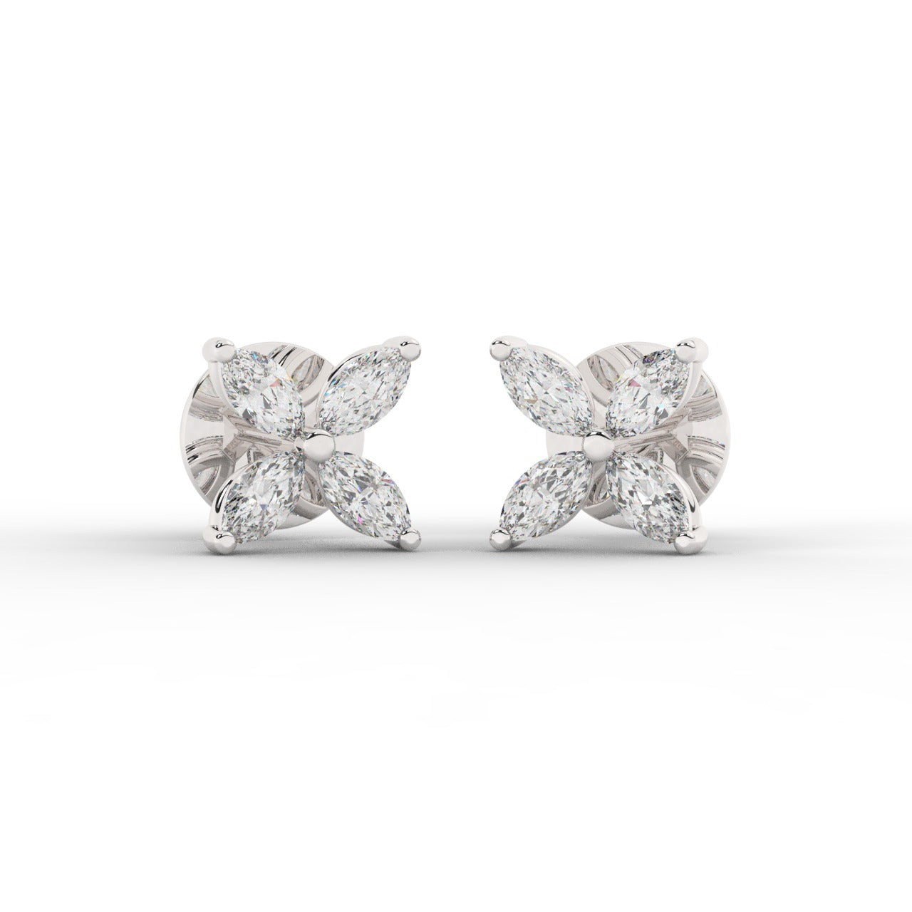 Soreya Earrings - White Gold#Metal Colour_White Gold
