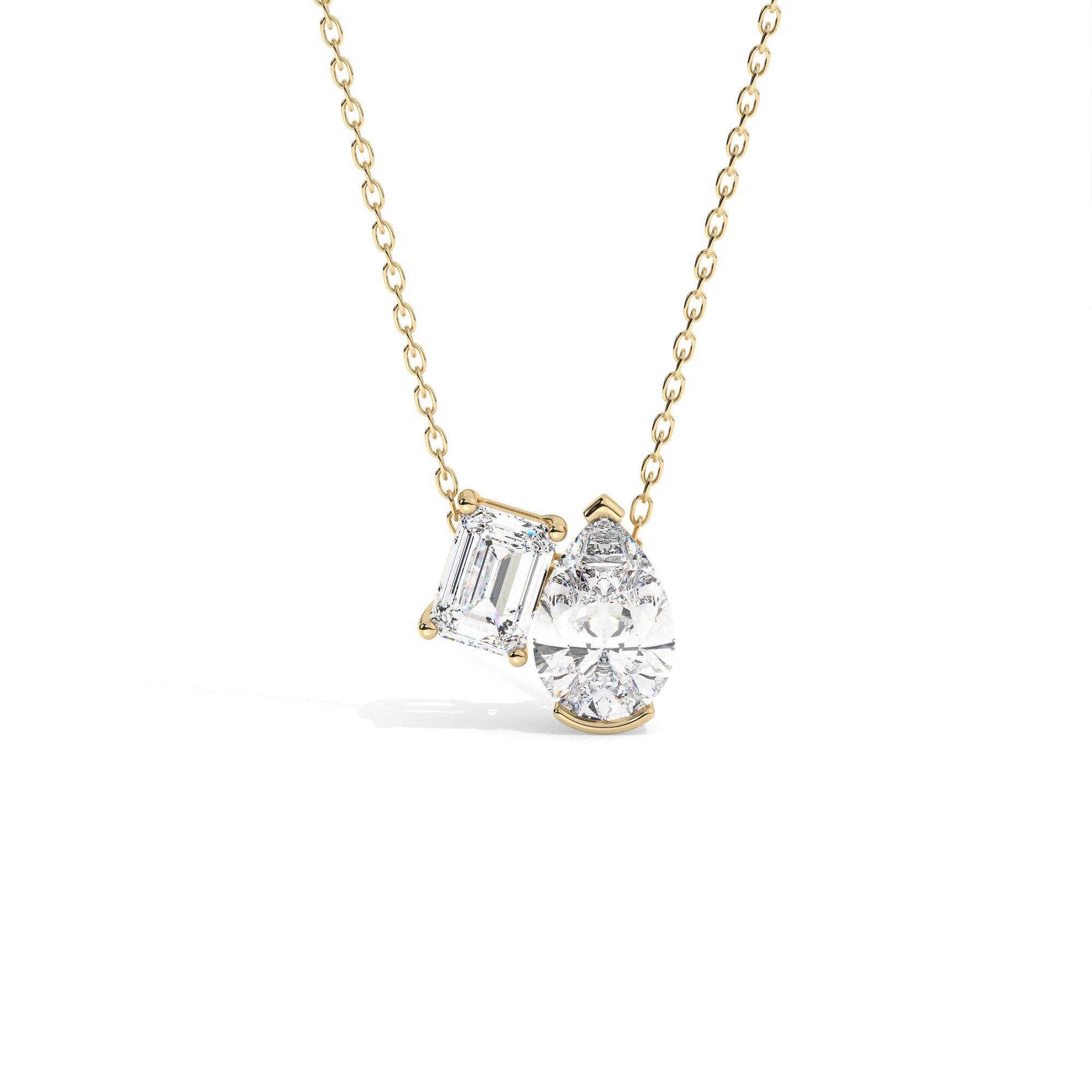 Toi Et Moi Pendant Necklace - Yellow Gold#Metal Colour_Yellow Gold