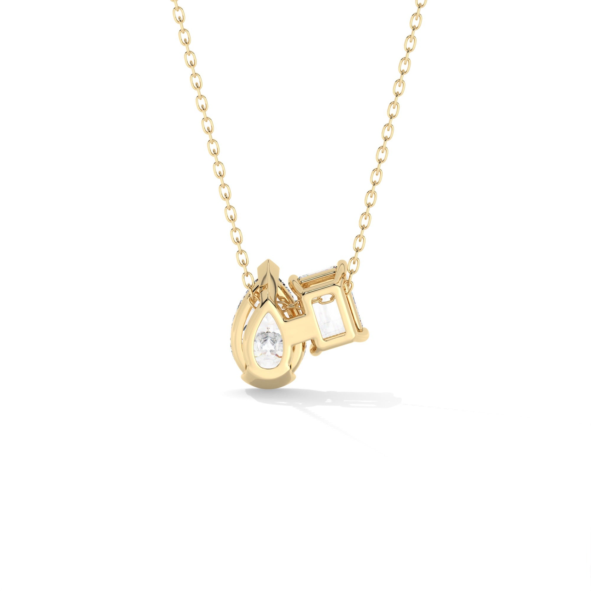 Toi Et Moi Pendant Necklace - Yellow Gold#Metal Colour_Yellow Gold
