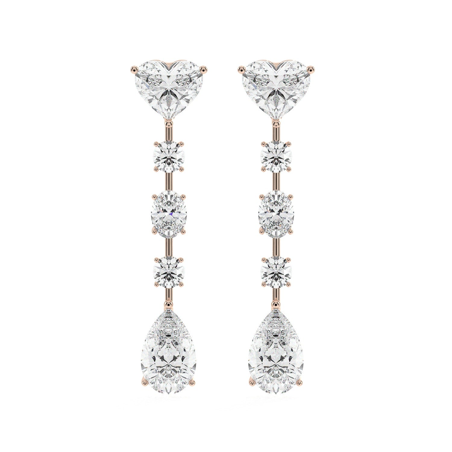 Mixed Drop Earrings - White Gold#Metal Colour_White Gold