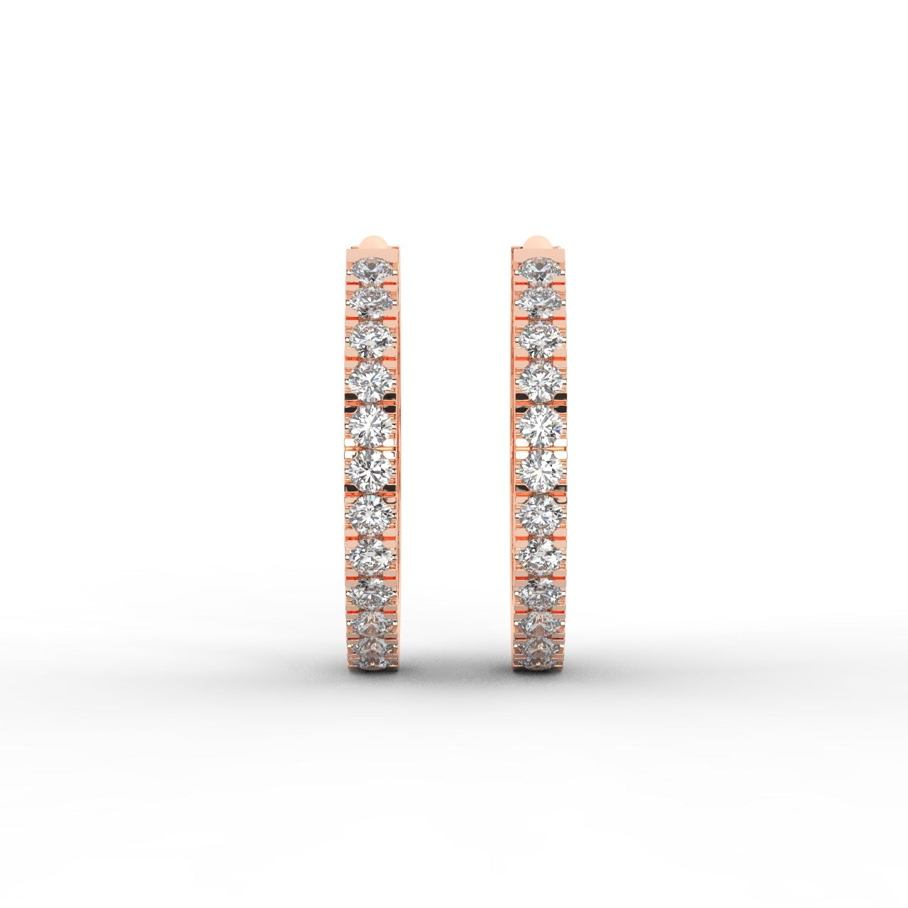 Marilyn Diamond Hoop Earrings - Rose Gold#Metal Colour_Rose Gold