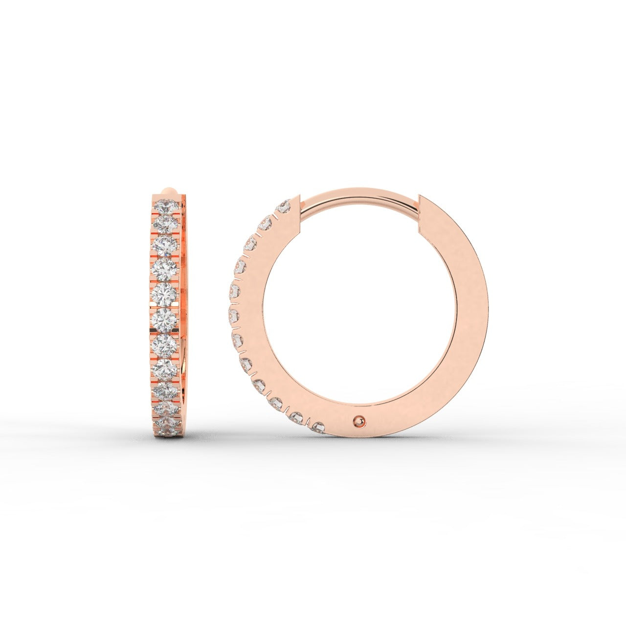 Marilyn Diamond Hoop Earrings - Rose Gold#Metal Colour_Rose Gold