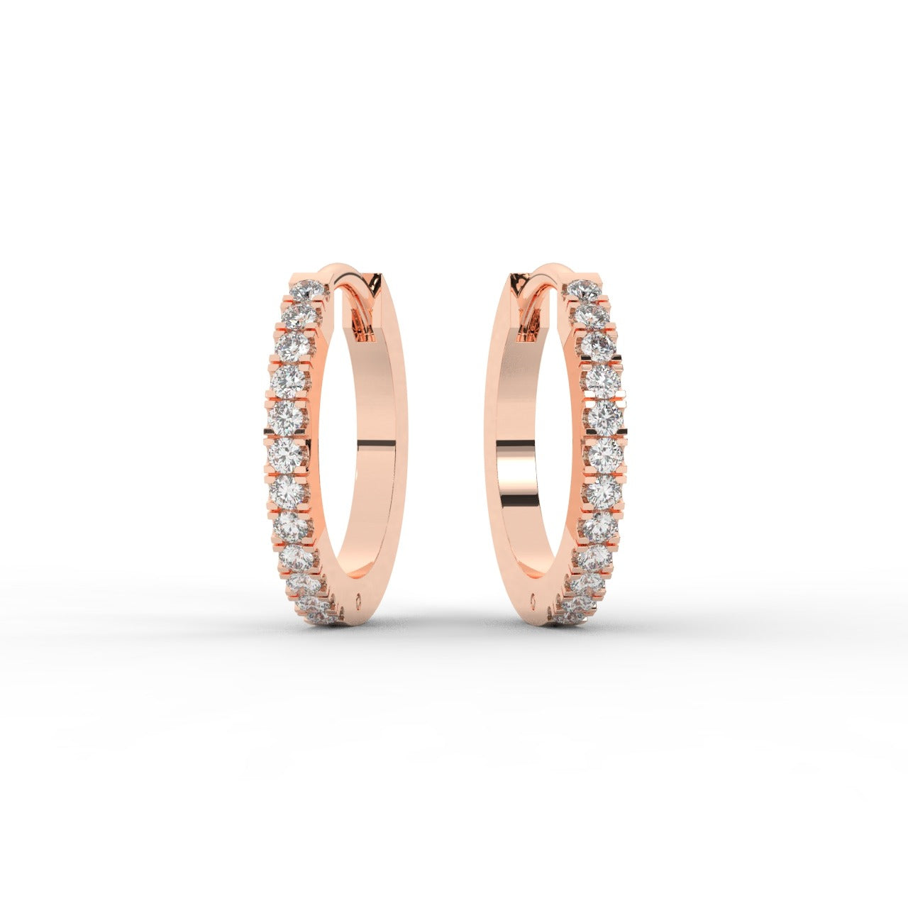 Marilyn Diamond Hoop Earrings - Rose Gold#Metal Colour_Rose Gold