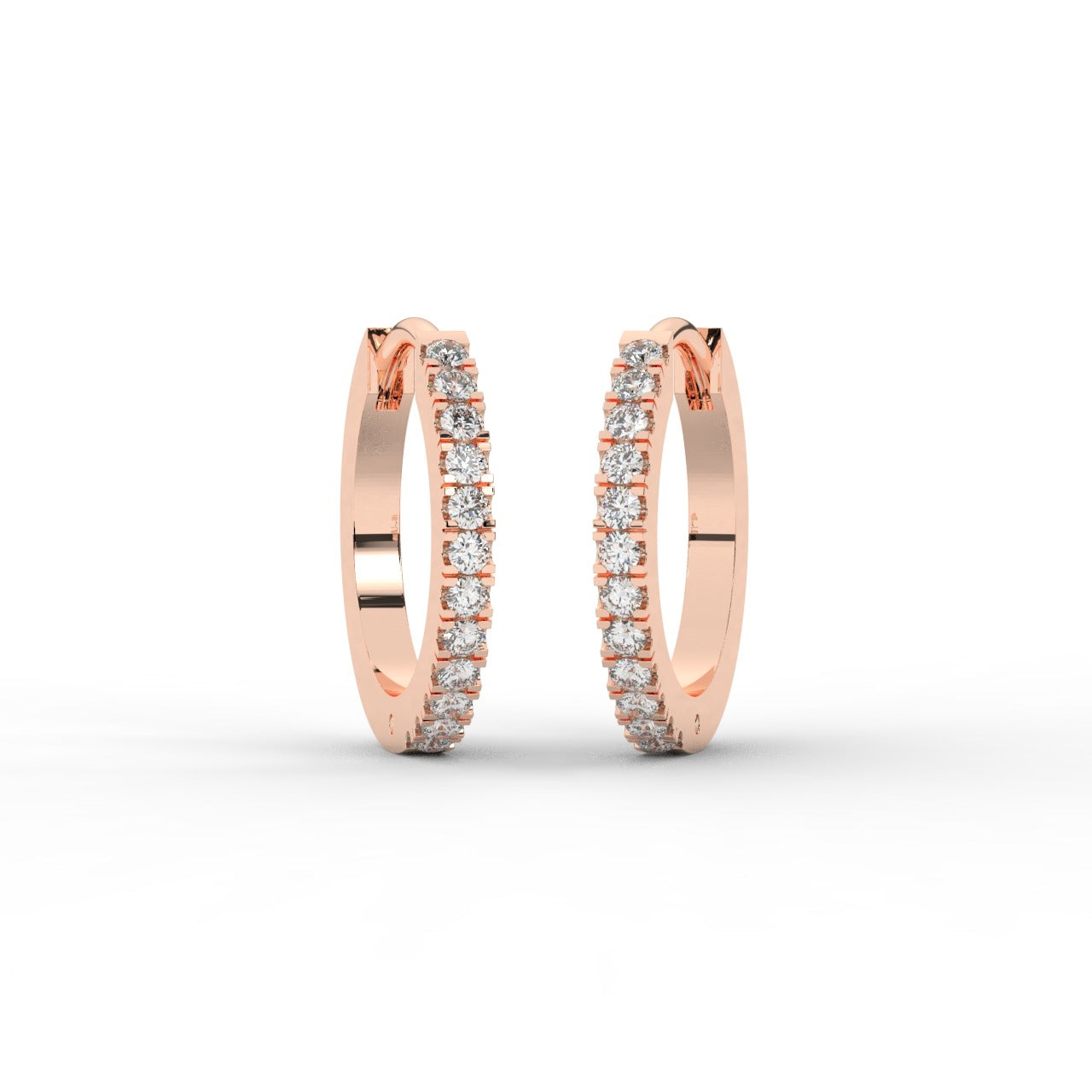 Marilyn Diamond Hoop Earrings - Rose Gold#Metal Colour_Rose Gold