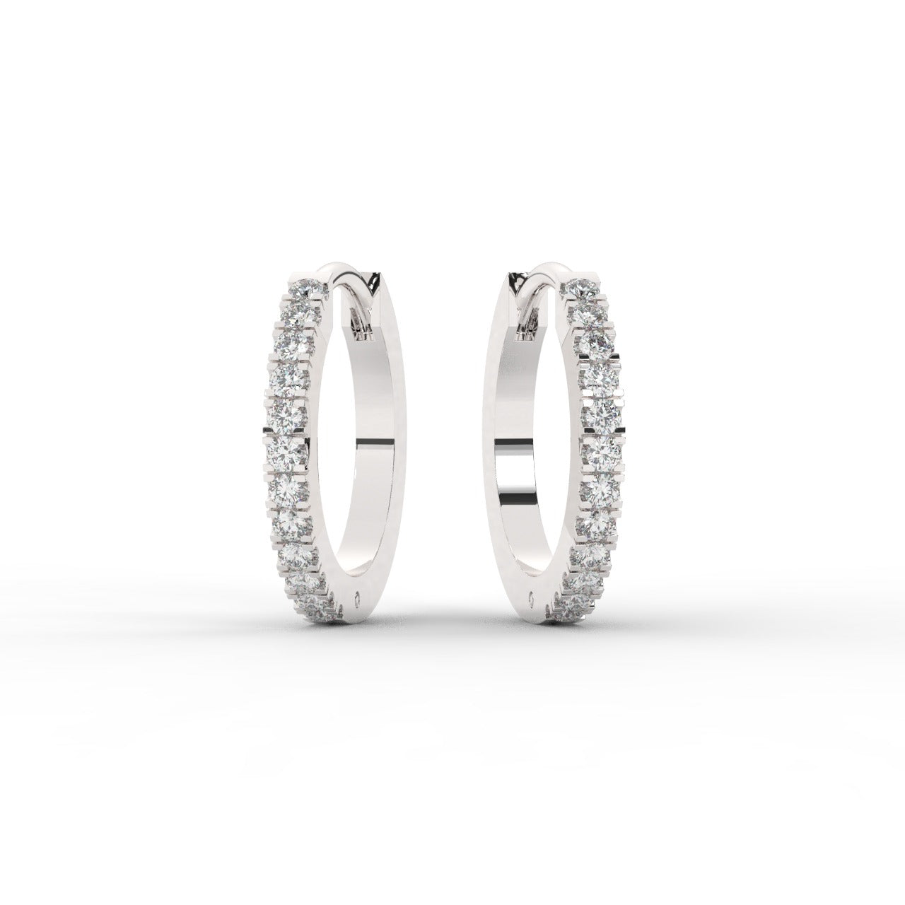Marilyn Diamond Hoop Earrings - White Gold#Metal Colour_White Gold