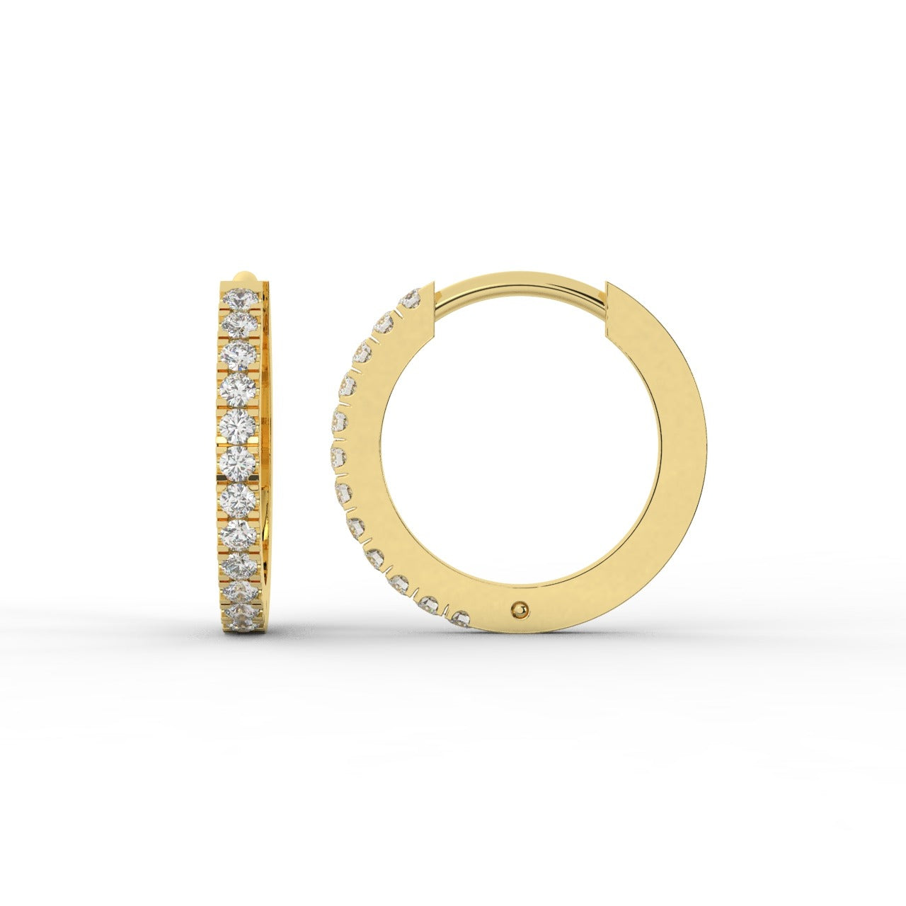 Marilyn Diamond Hoop Earrings - Yellow Gold#Metal Colour_Yellow Gold