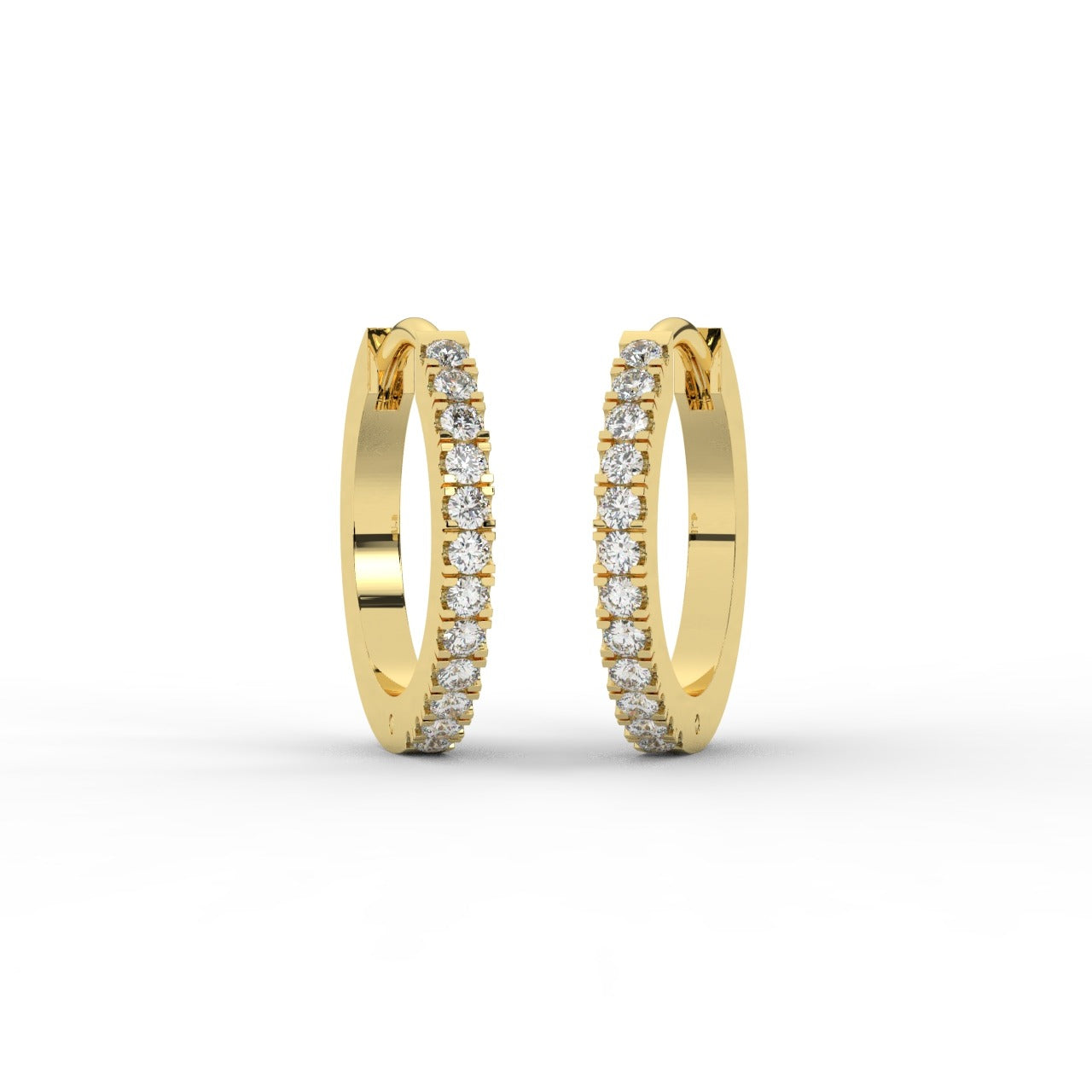 Marilyn Diamond Hoop Earrings - Yellow Gold#Metal Colour_Yellow Gold