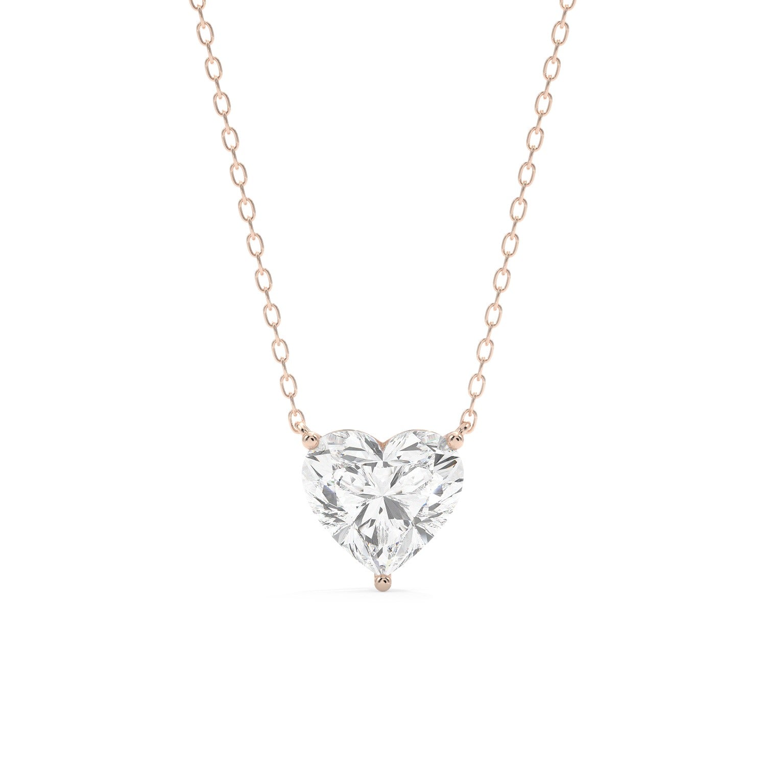 Heart Cut Pendant Necklace - Rose Gold#Metal Colour_Rose Gold