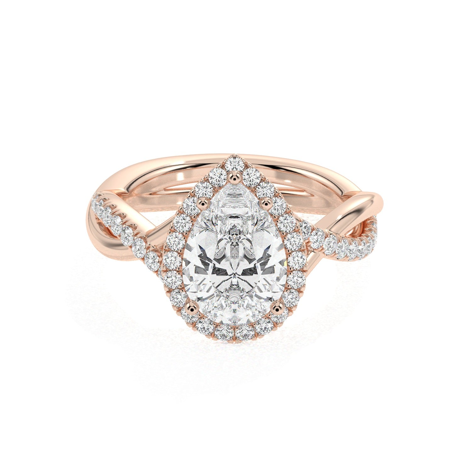 Pear Wave Ring - Rose Gold#Metal Colour_Rose Gold
