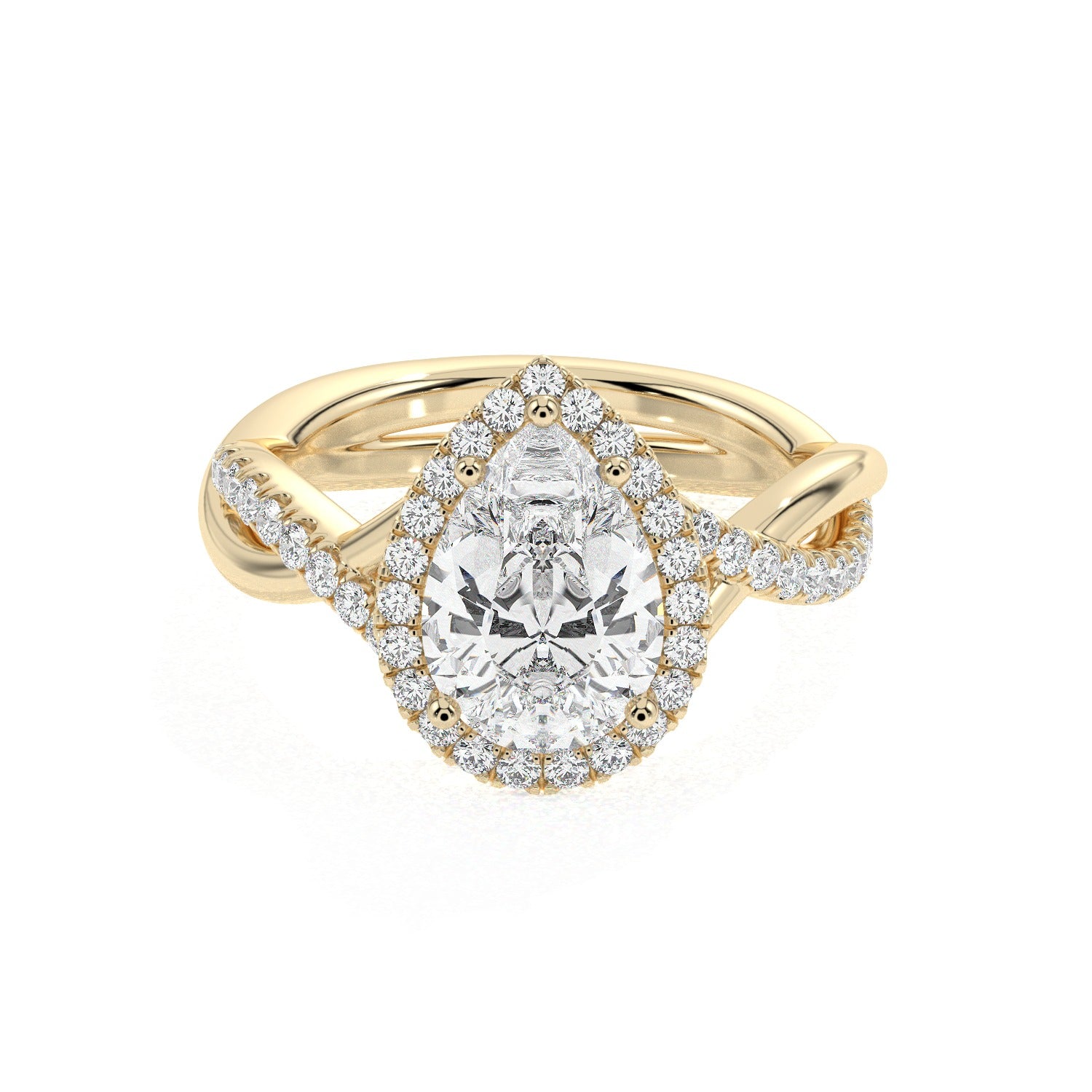 Pear Wave Ring - Yellow Gold#Metal Colour_Yellow Gold