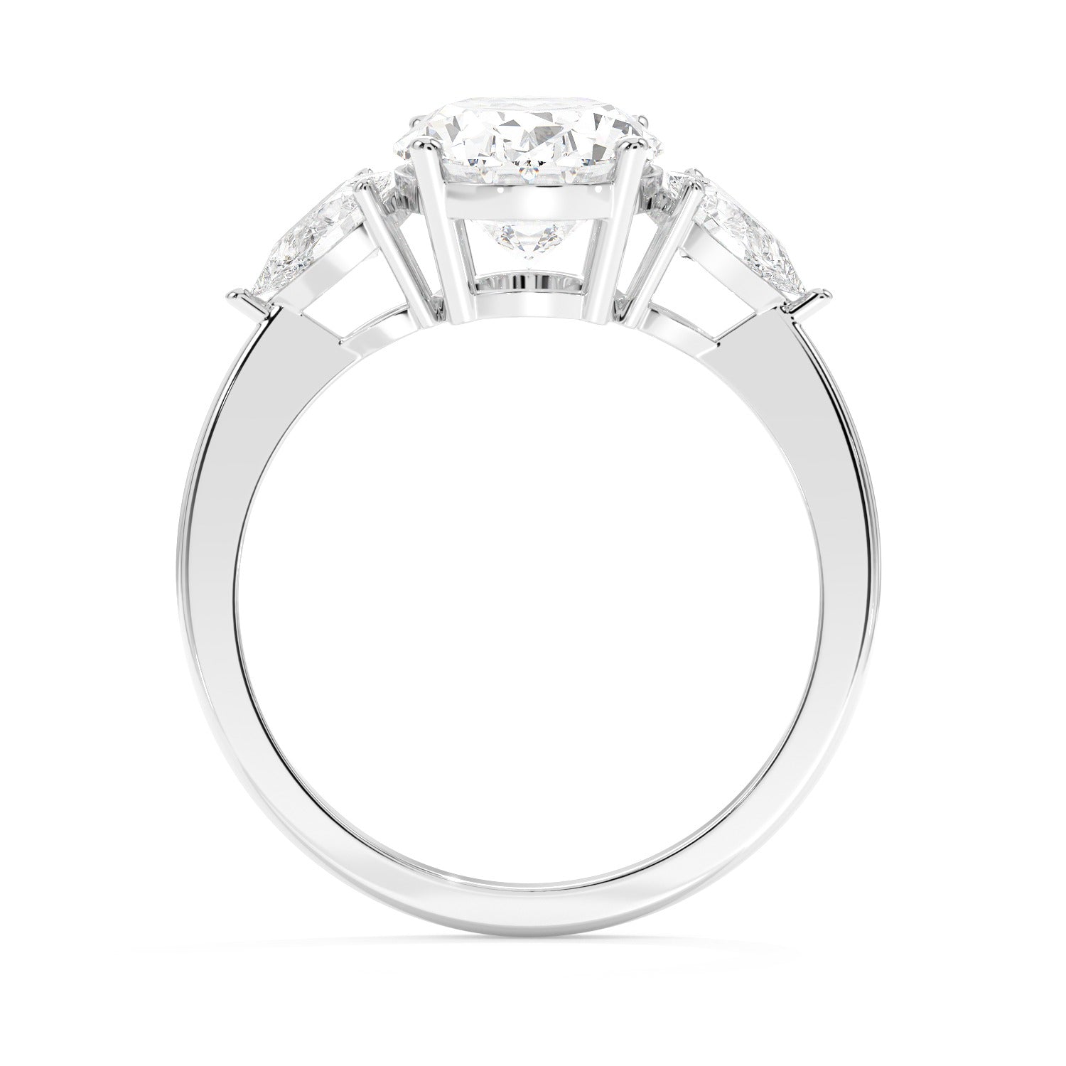 Framed Oval Ring - White Gold#Metal Colour_White Gold