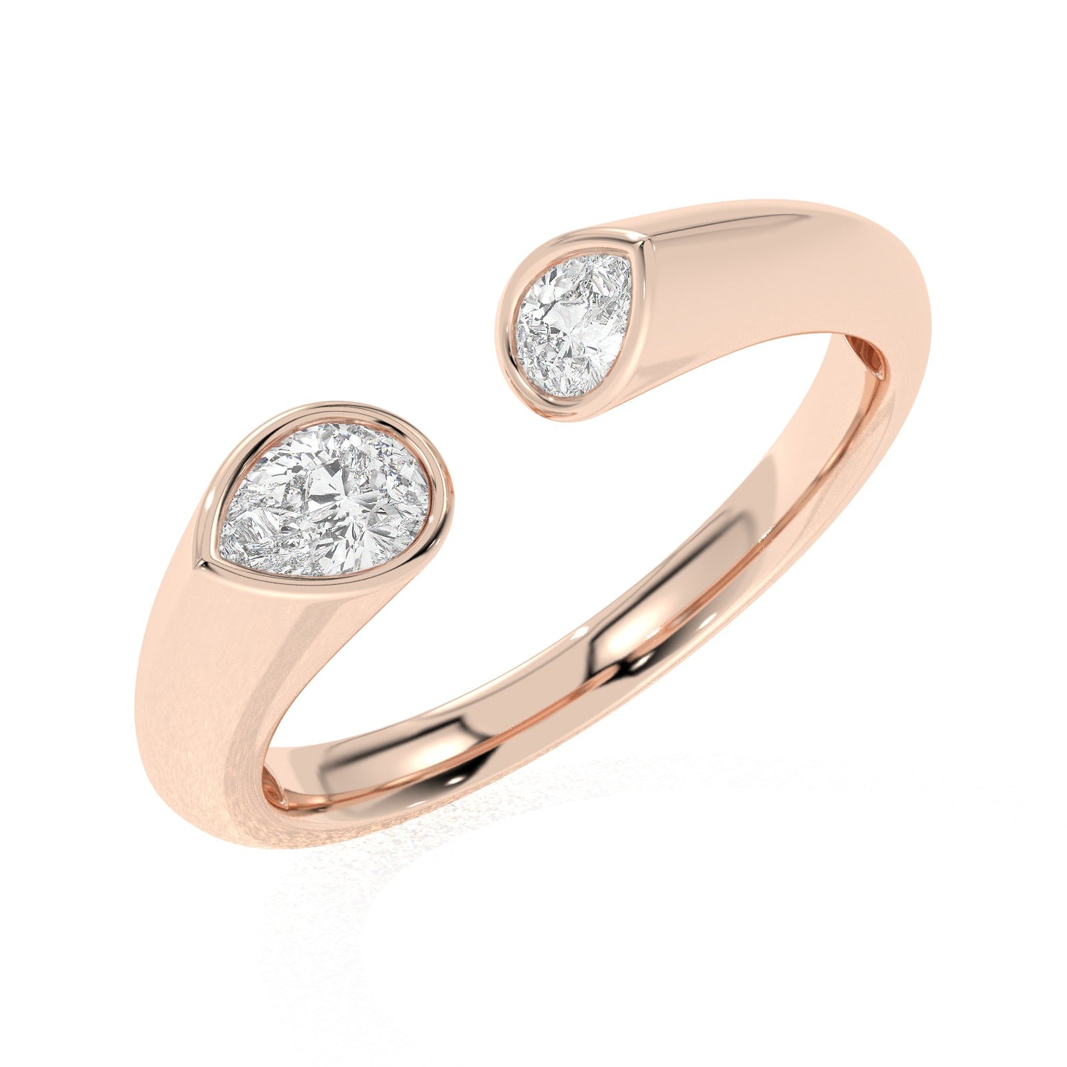 Double Pear Ring - Rose Gold#Metal Colour_Rose Gold