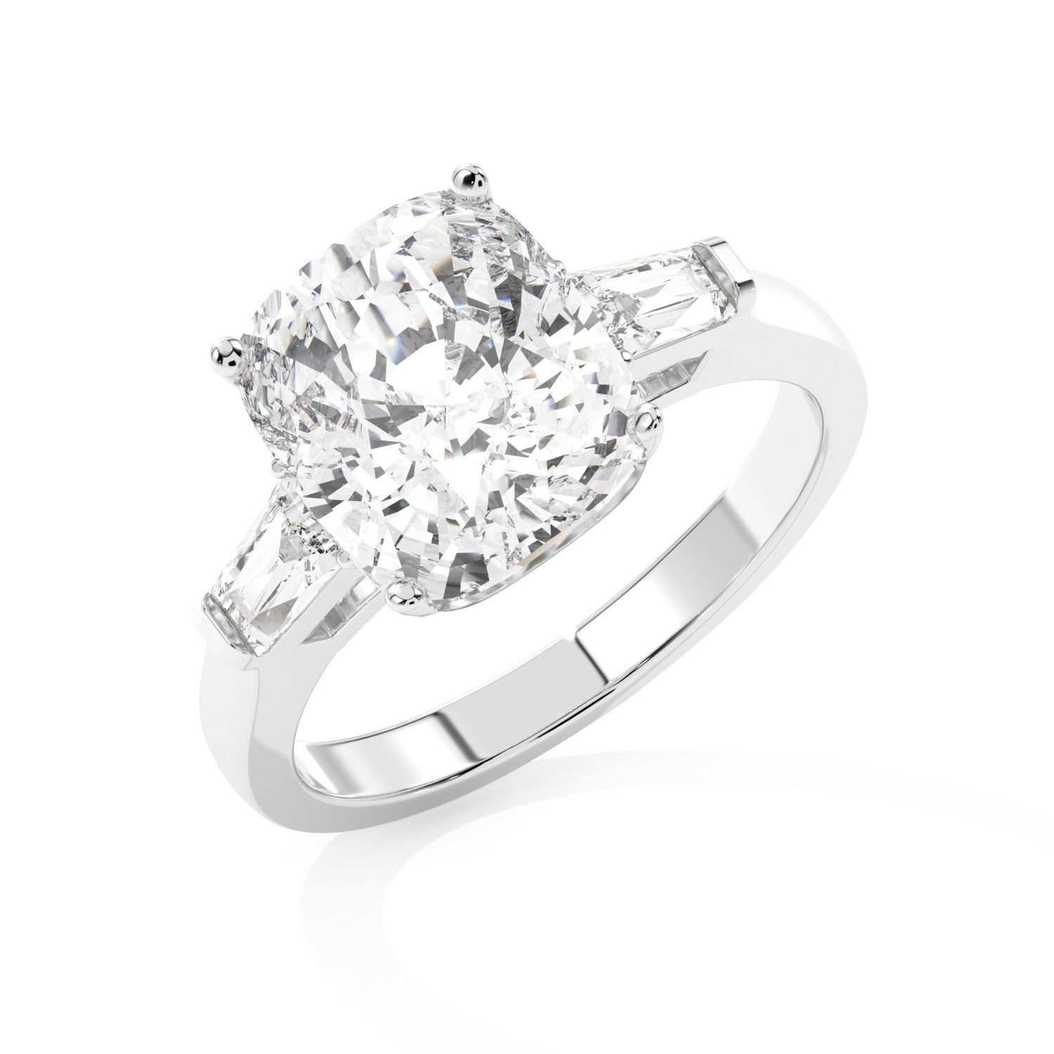 Framed Cushion Ring - White Gold#Metal Colour_White Gold
