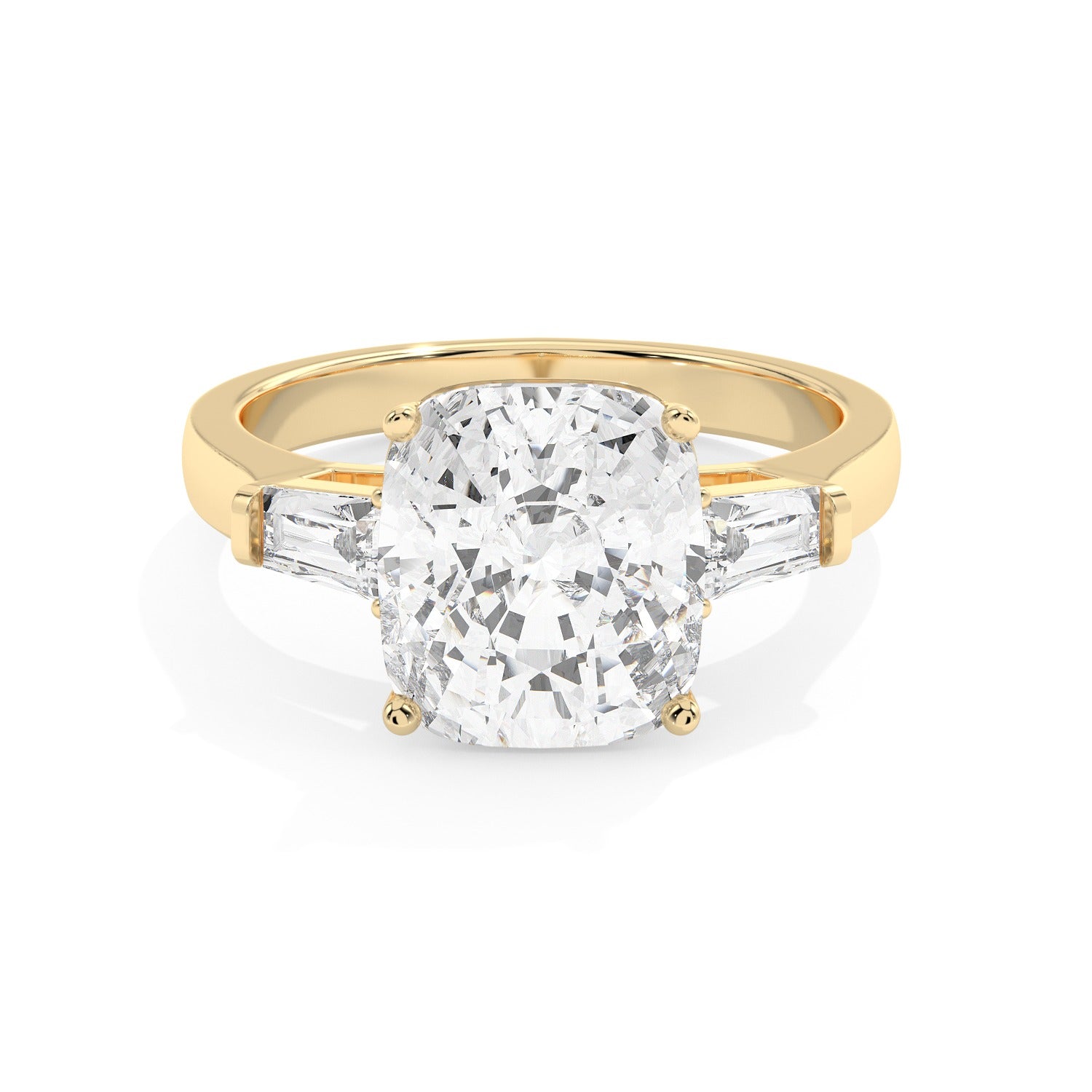 Framed Cushion Ring - Yellow Gold#Metal Colour_Yellow Gold