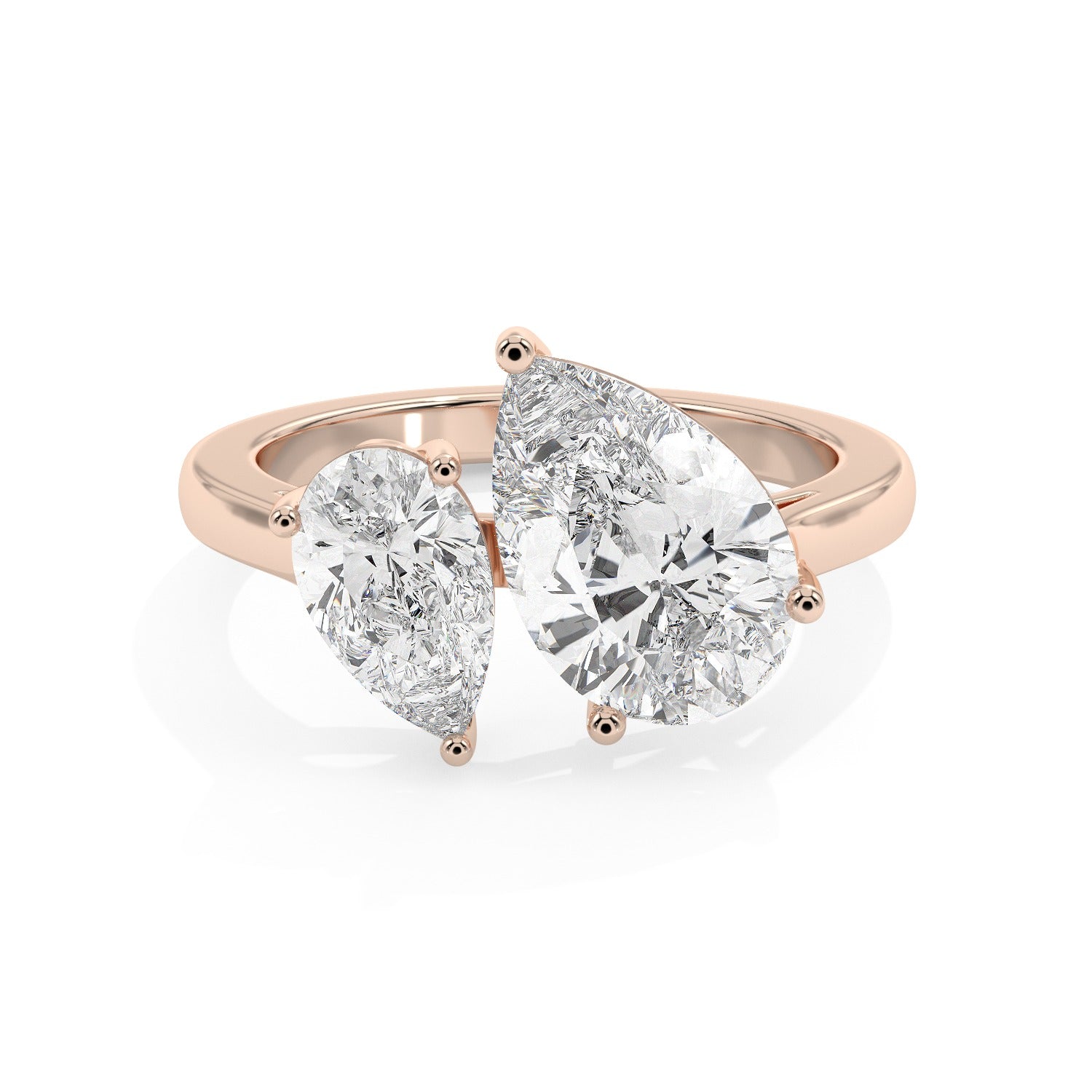 Pear Toi Et Moi Ring - Rose Gold#Metal Colour_Rose Gold