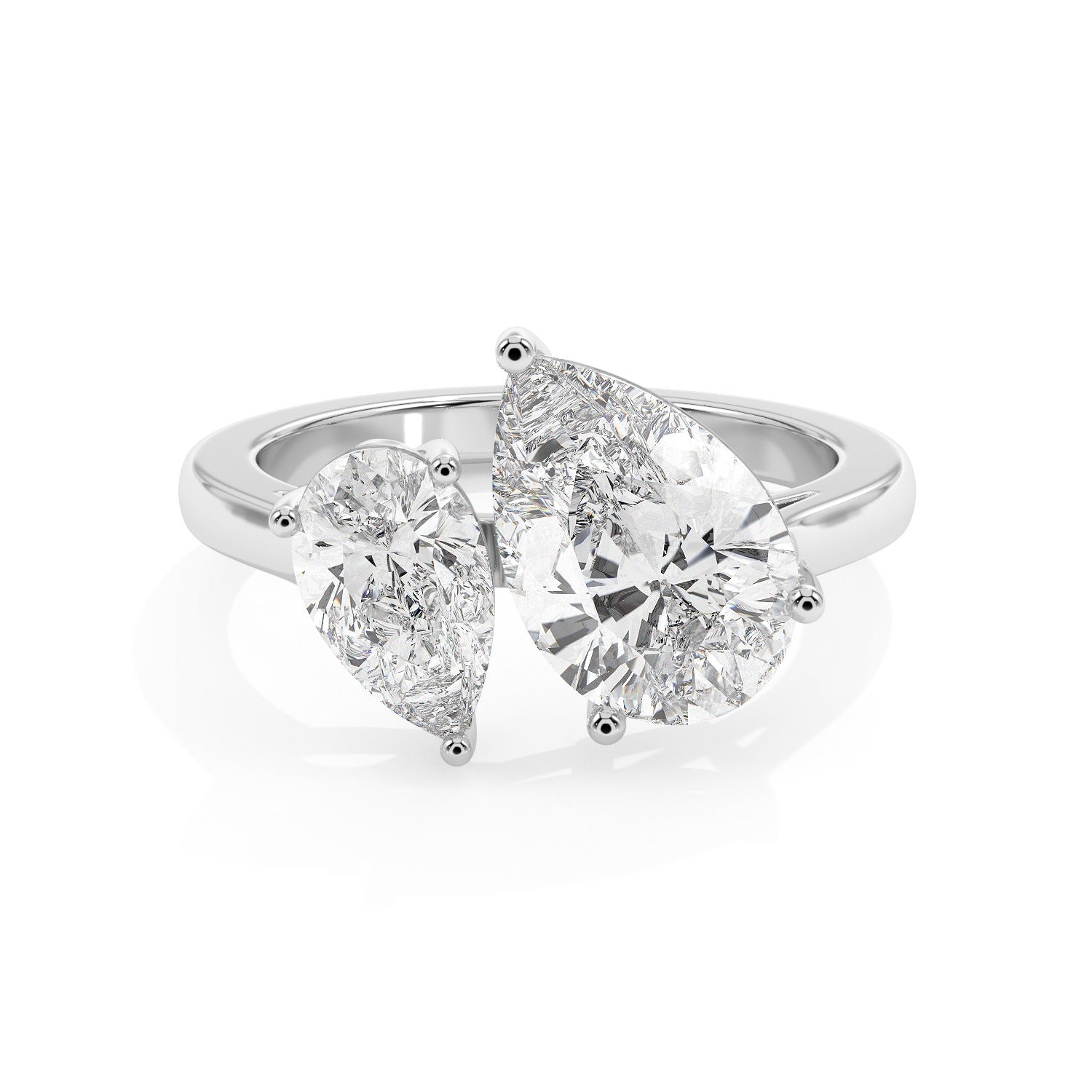 Pear Toi Et Moi Ring - White Gold#Metal Colour_White Gold