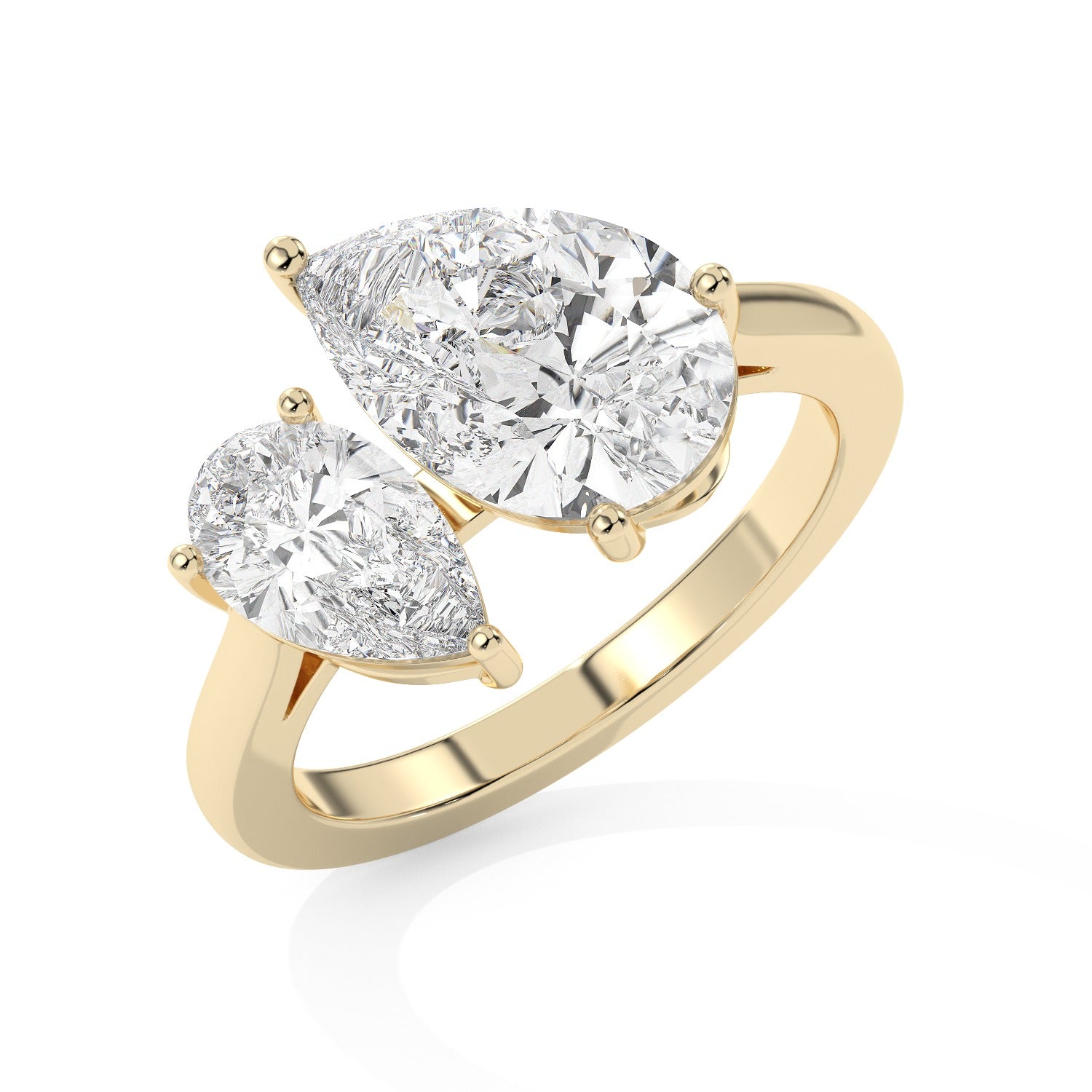 Pear Toi Et Moi Ring - Yellow Gold#Metal Colour_Yellow Gold