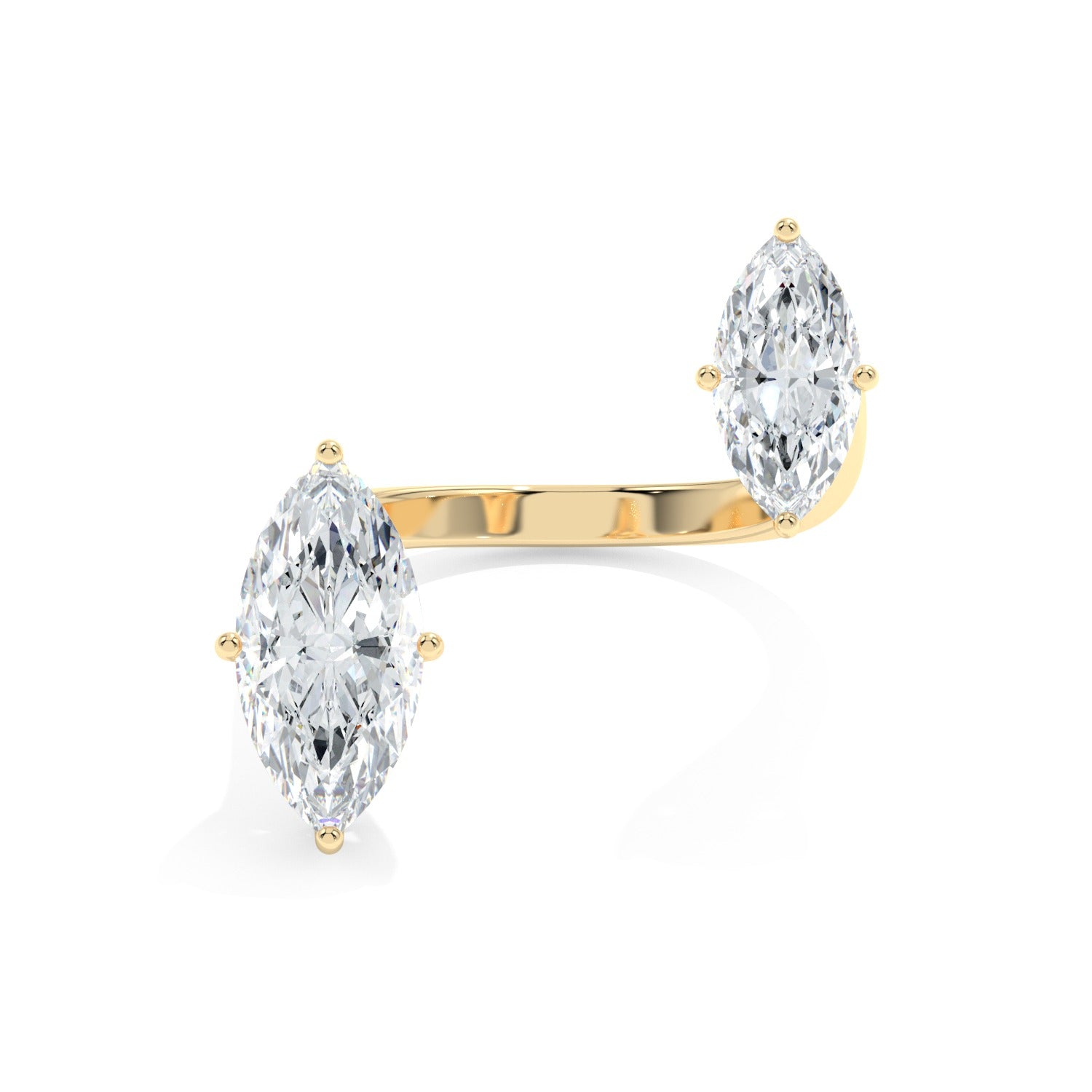 Marquise Duet Ring - Yellow Gold#Metal Colour_Yellow Gold