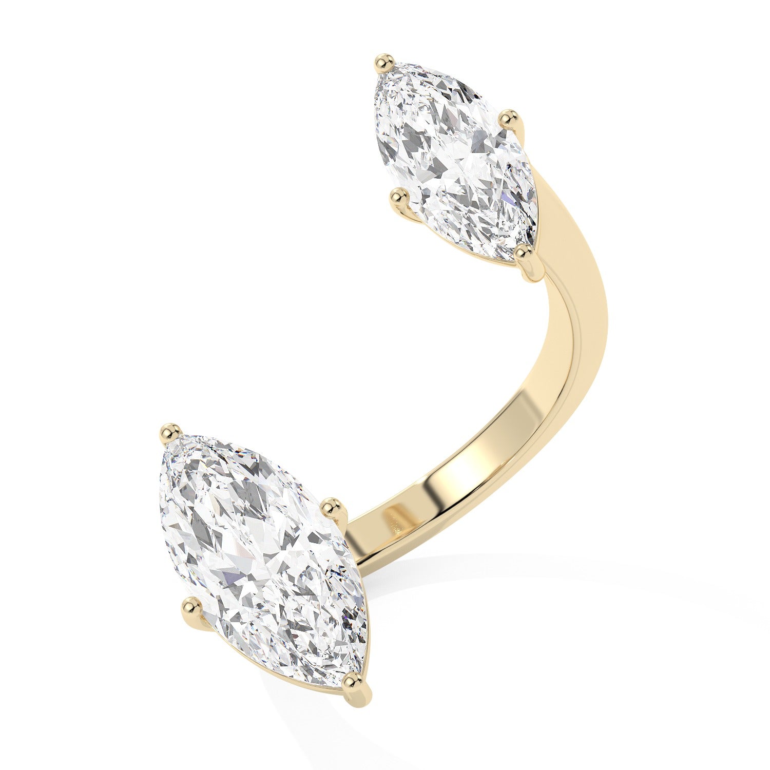 Marquise Duet Ring - Yellow Gold#Metal Colour_Yellow Gold
