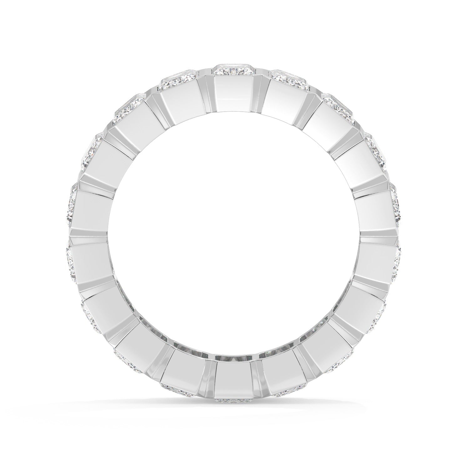 Emerald Bezel Eternity Ring - White Gold#Metal Colour_White Gold