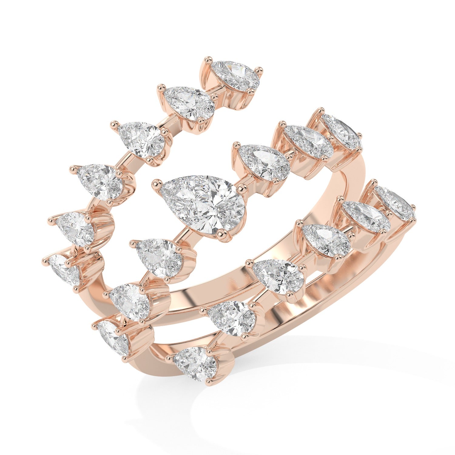Pear Twist Ring - Rose Gold#Metal Colour_Rose Gold