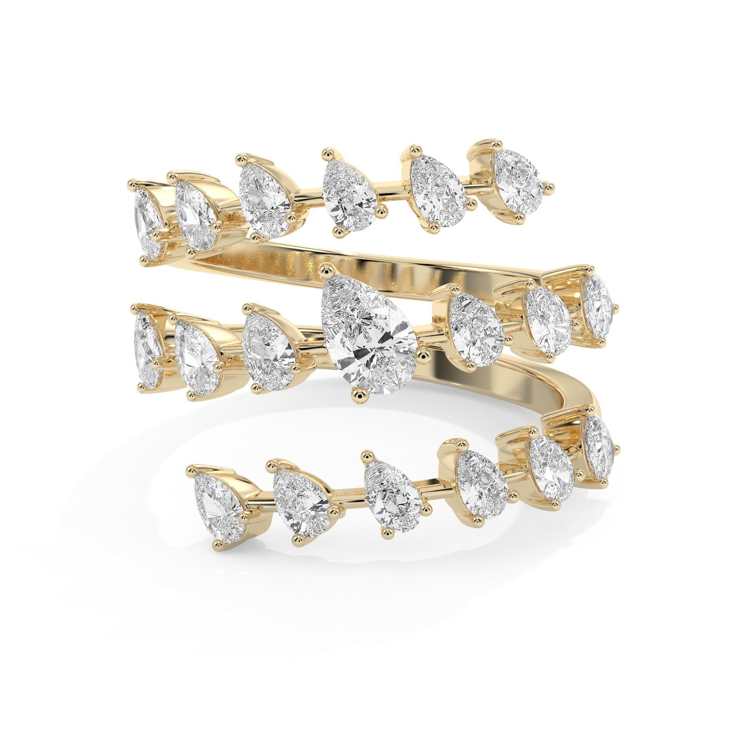 Pear Twist Ring - Yellow Gold#Metal Colour_Yellow Gold